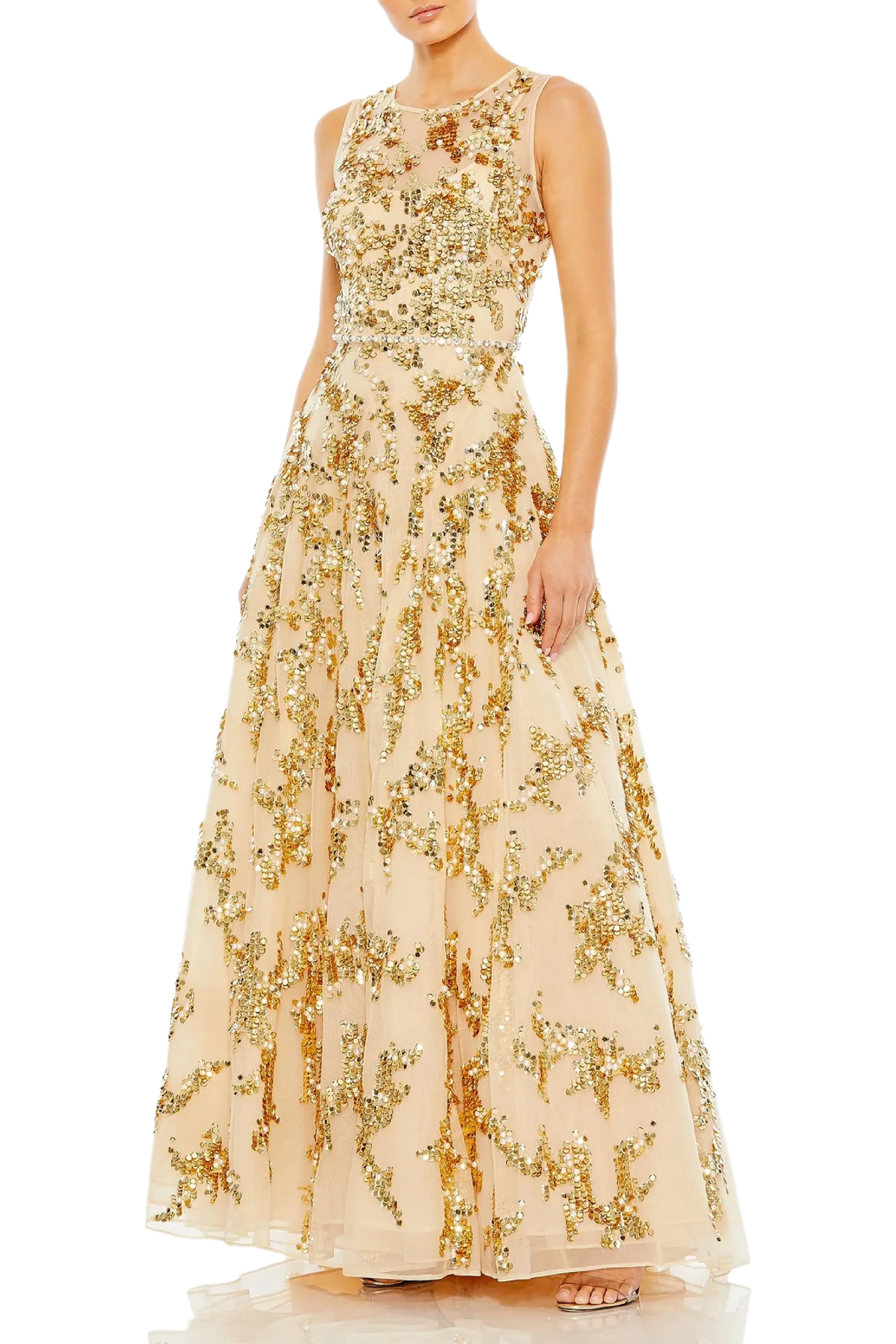 Sequined A-Line Gown
