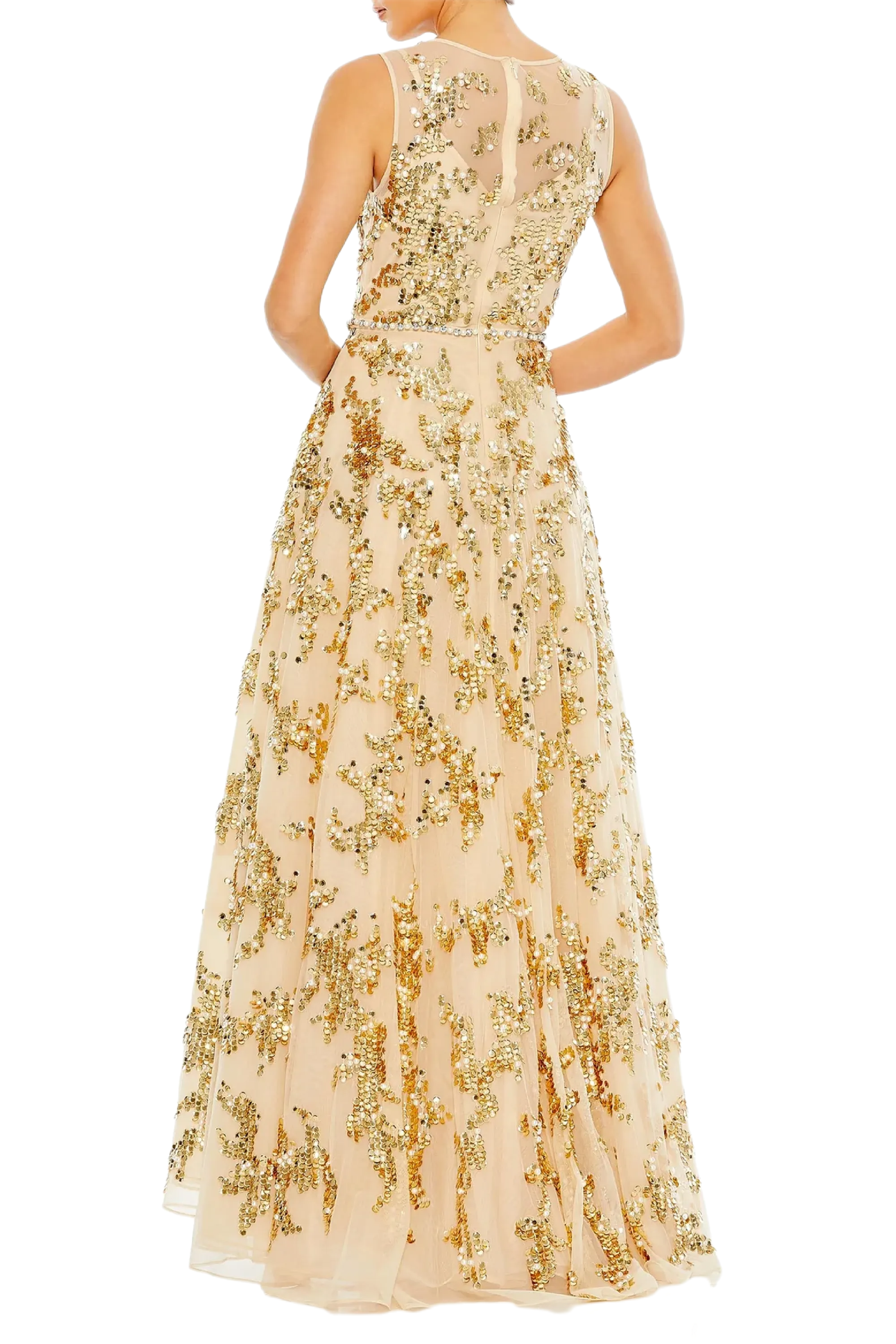 Sequined A-Line Gown