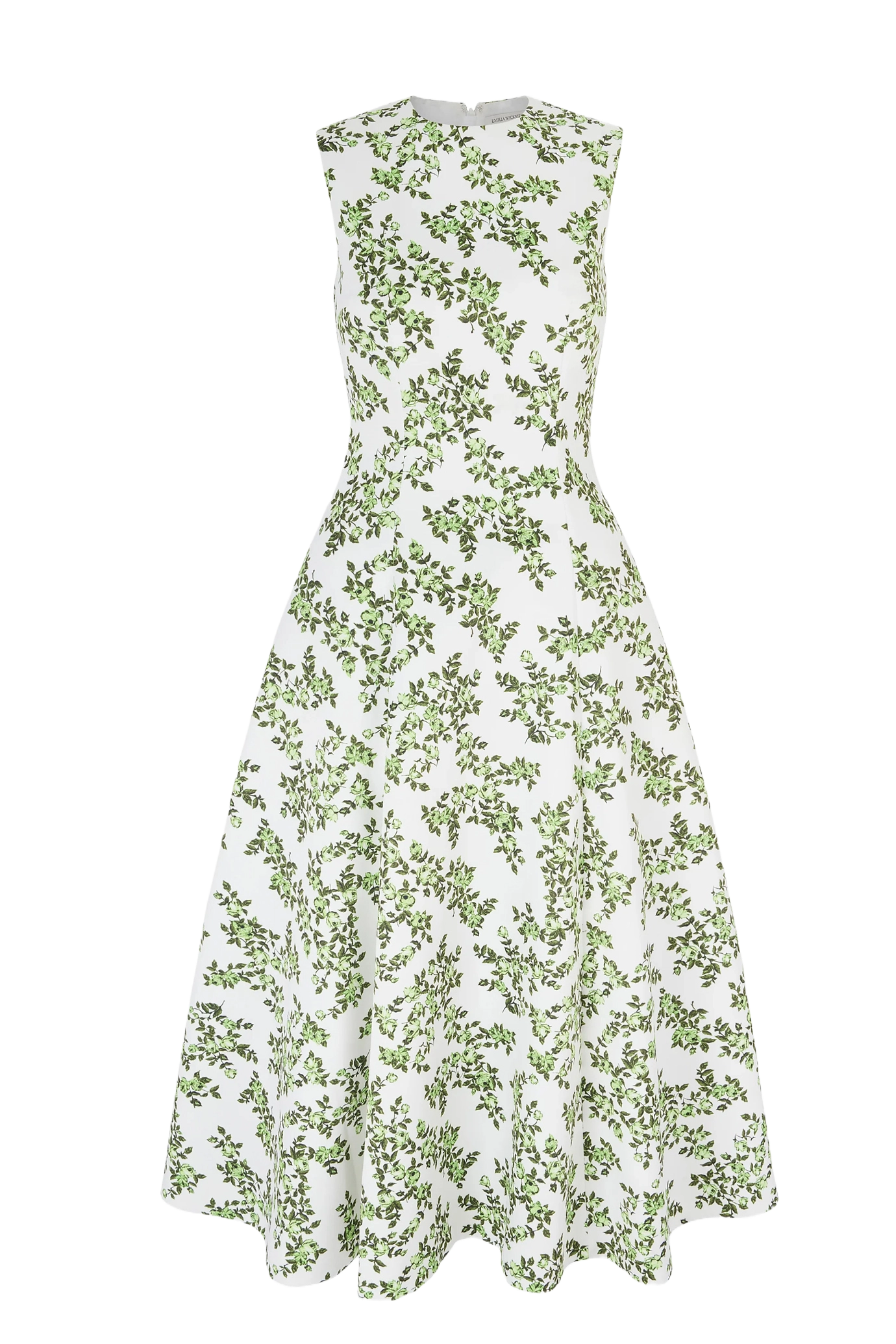 Mara Dress Blue Rose on White Taffeta Faille