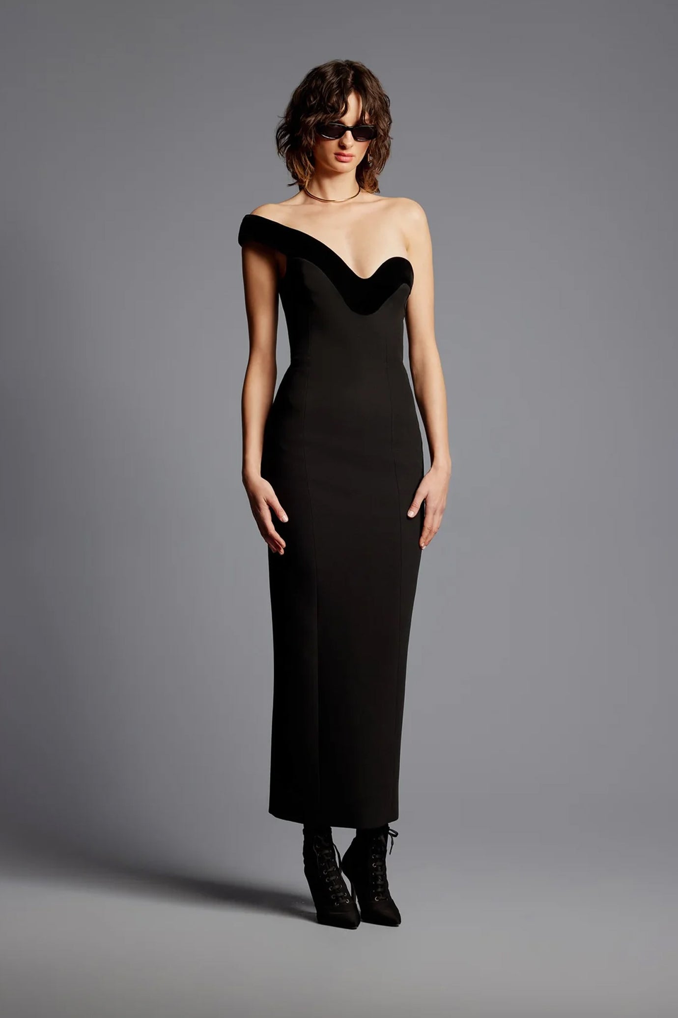 Carol One Shoulder Midi Dress