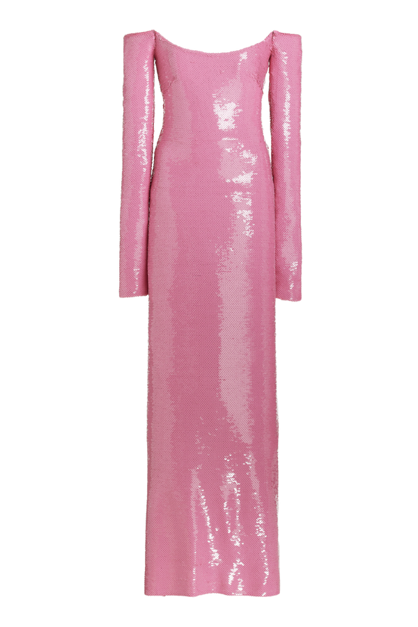 Off the Shoulder Sequin Gown