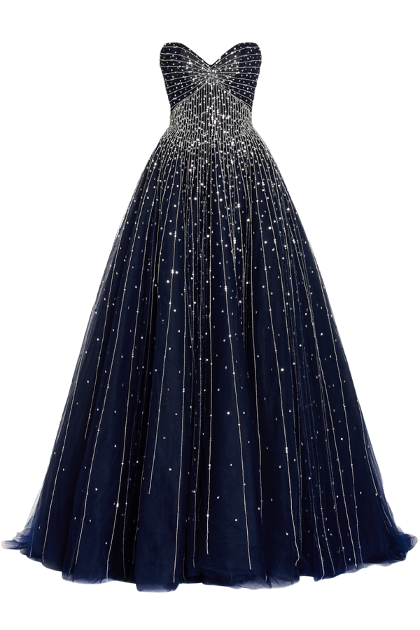 Embellished Strapless Ball Gown