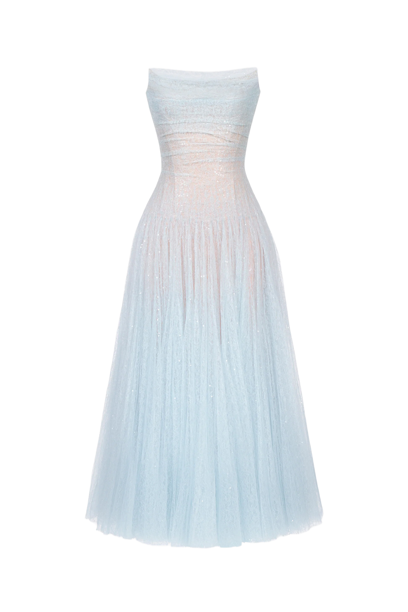 Draped Lace Midi Dress