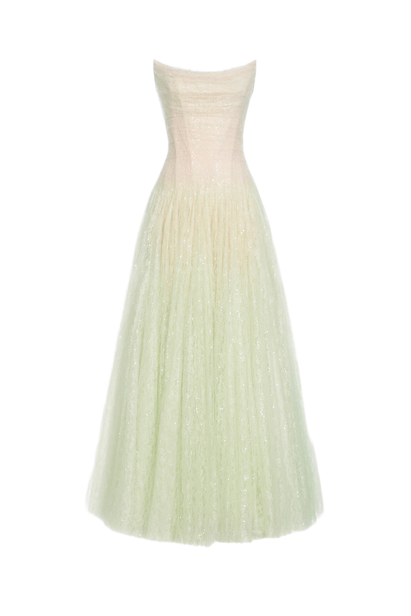 Draped Lace Maxi Dress