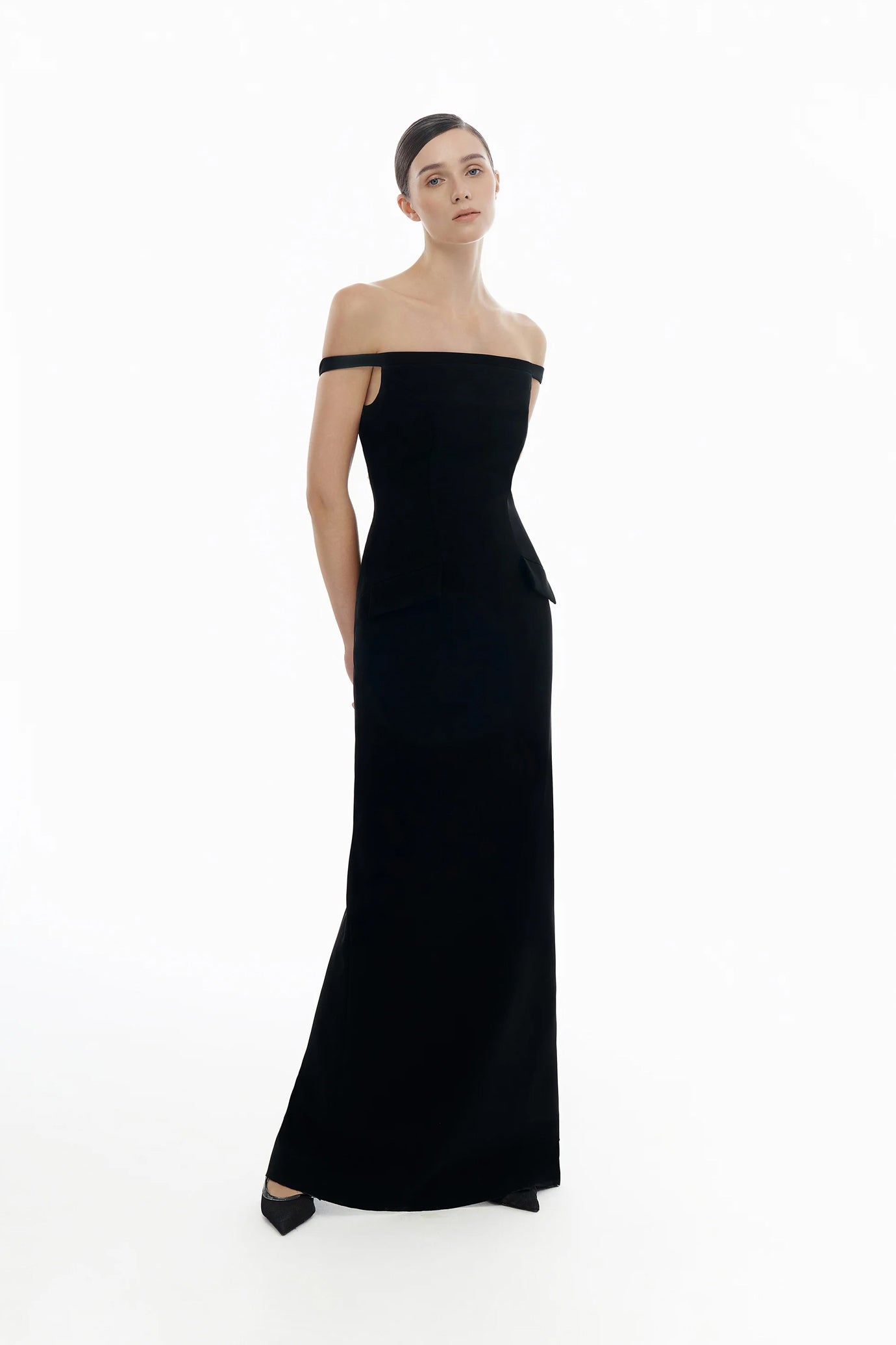 Black Pearl Beaded Maxi Dress