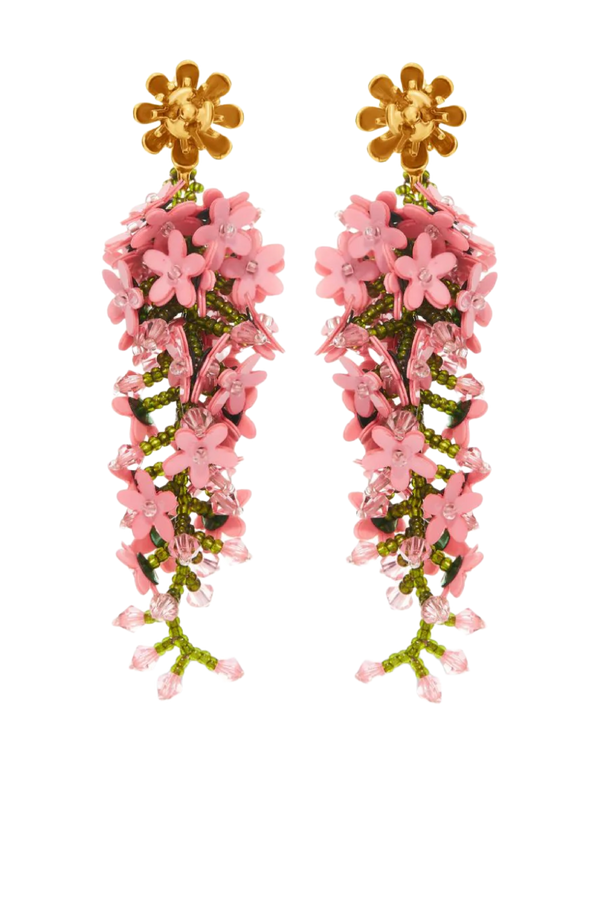 Pink Cascading Flower Earrings