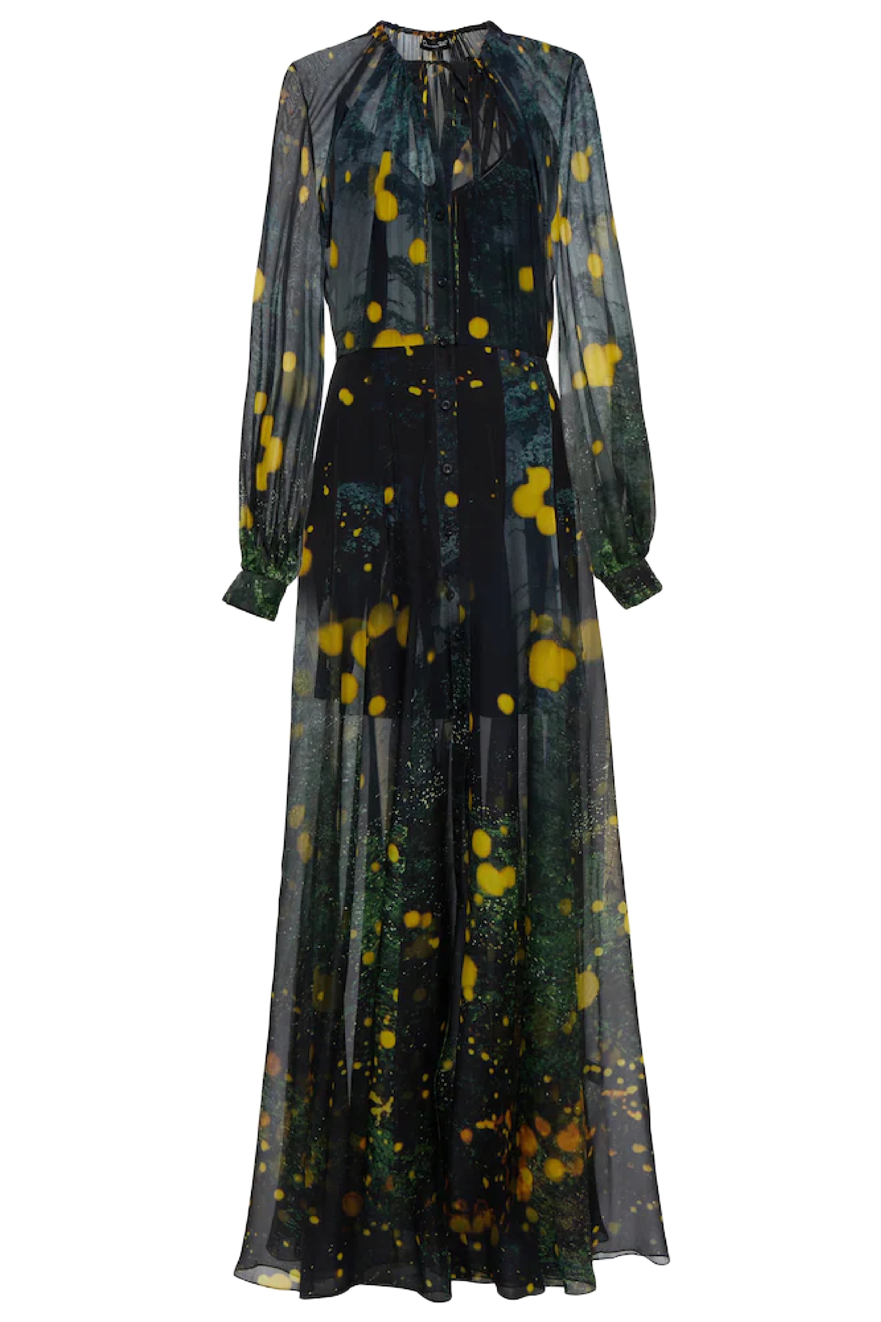Firefly Satin Chiffon Maxi Dress