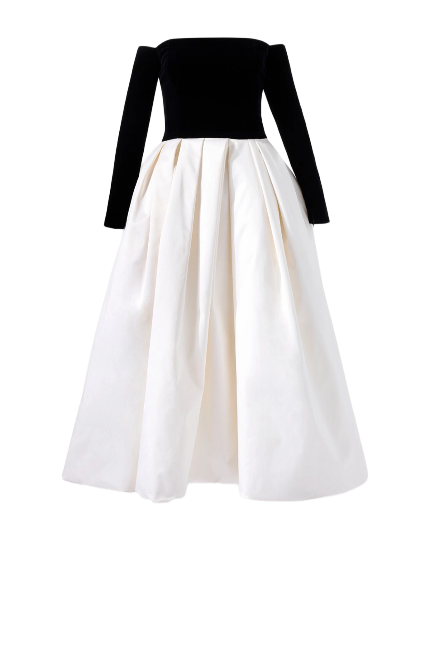 Off-The-Shoulder Combo Midi Dress ‌
