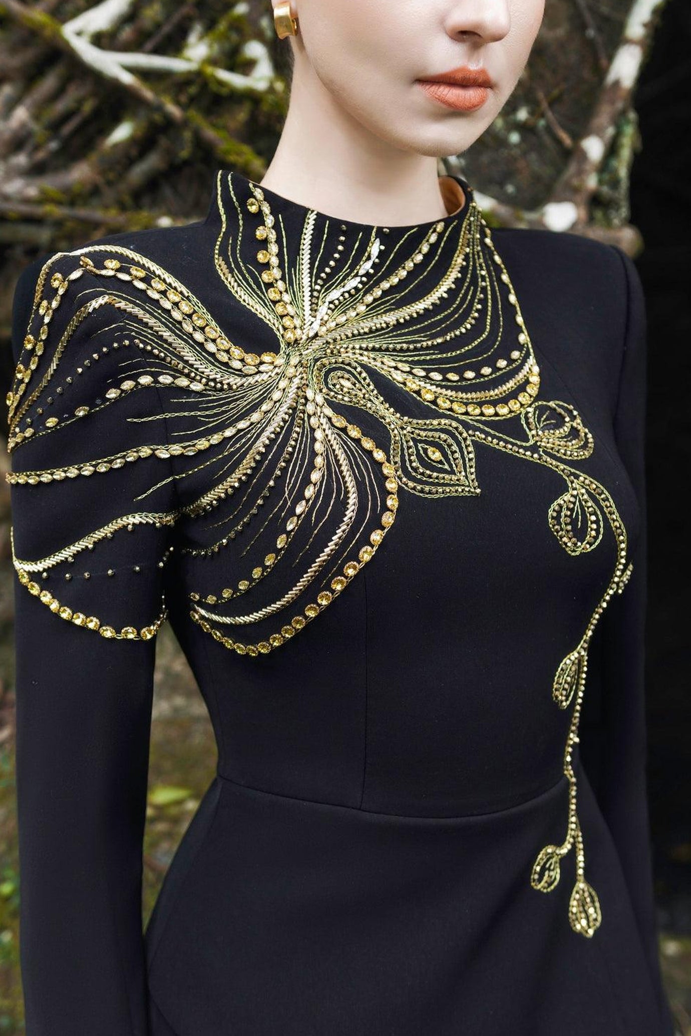 Orchid Embellished Open Back Dress
