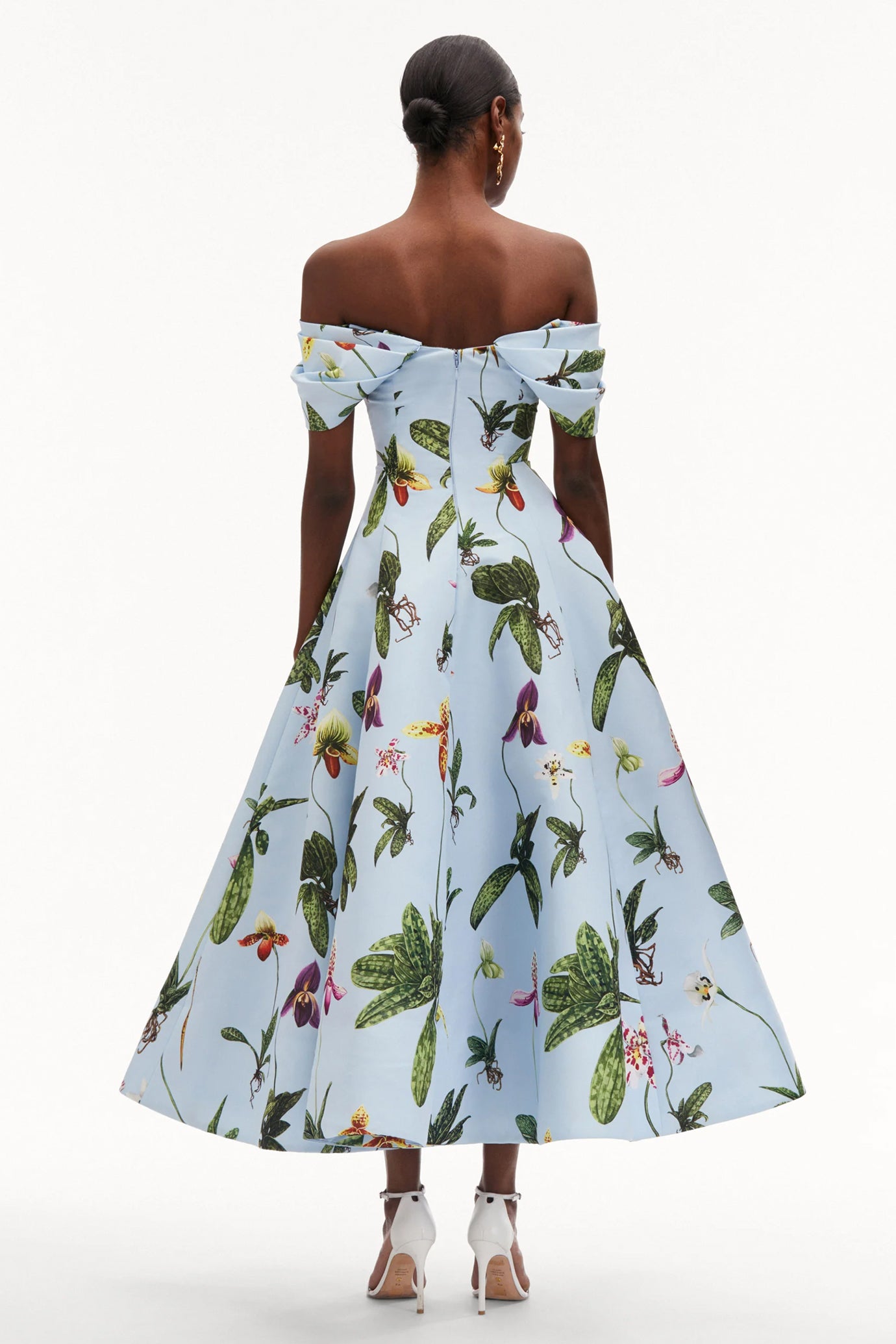 Orchid Off Shoulder Faille Gown