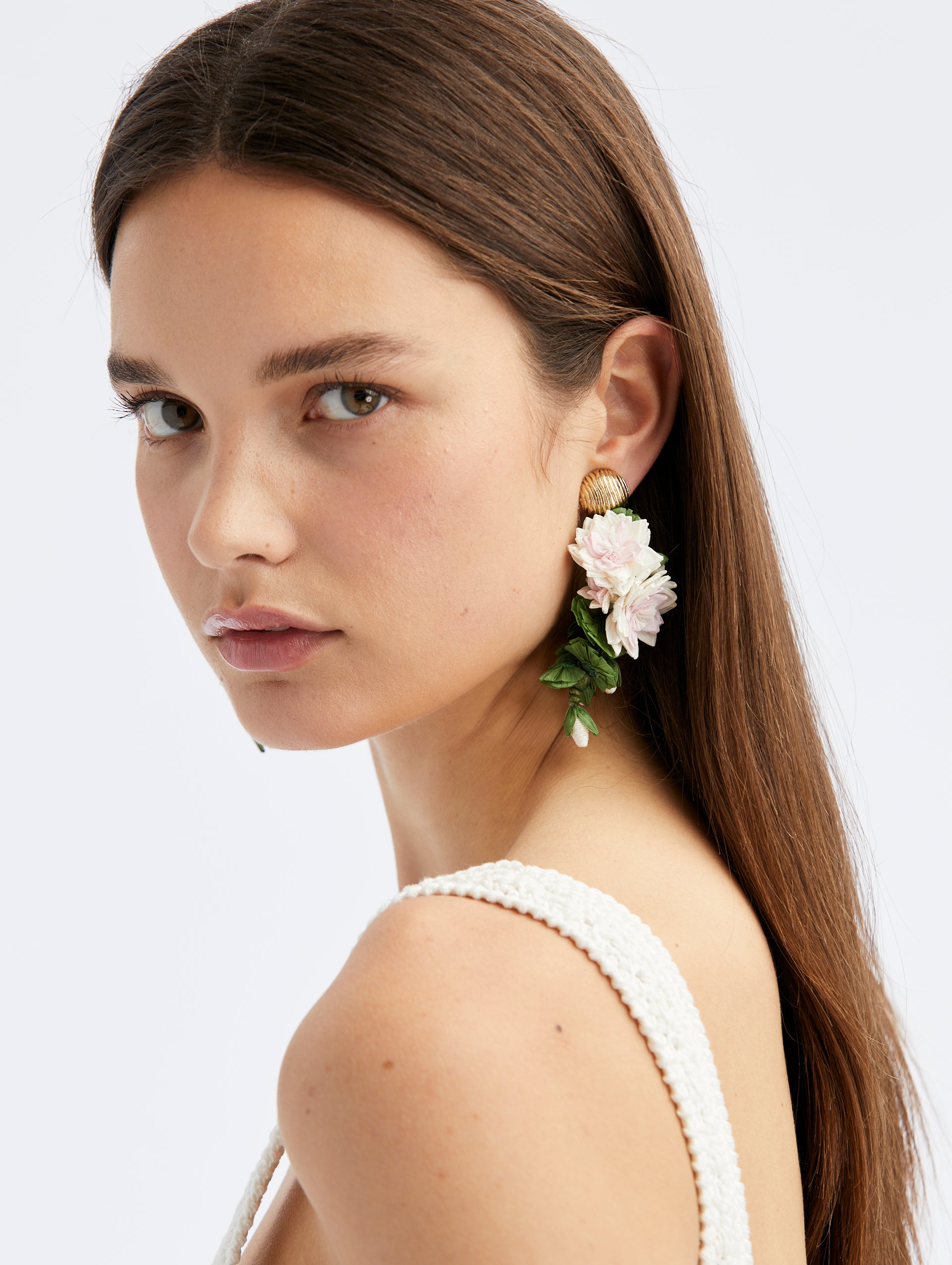 Raffia Flower Earrings