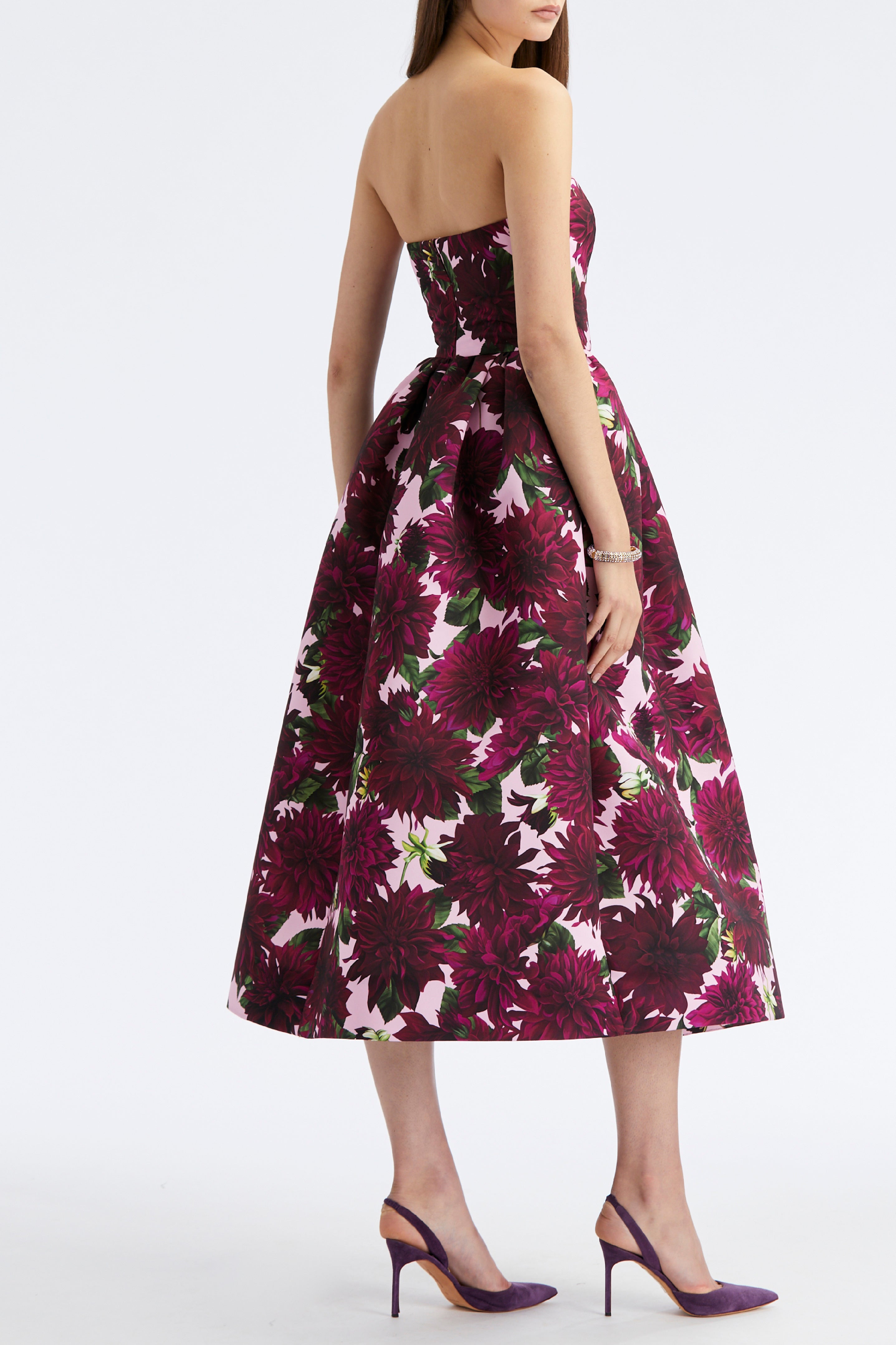 Strapless Dahlia Faille Cocktail Dress