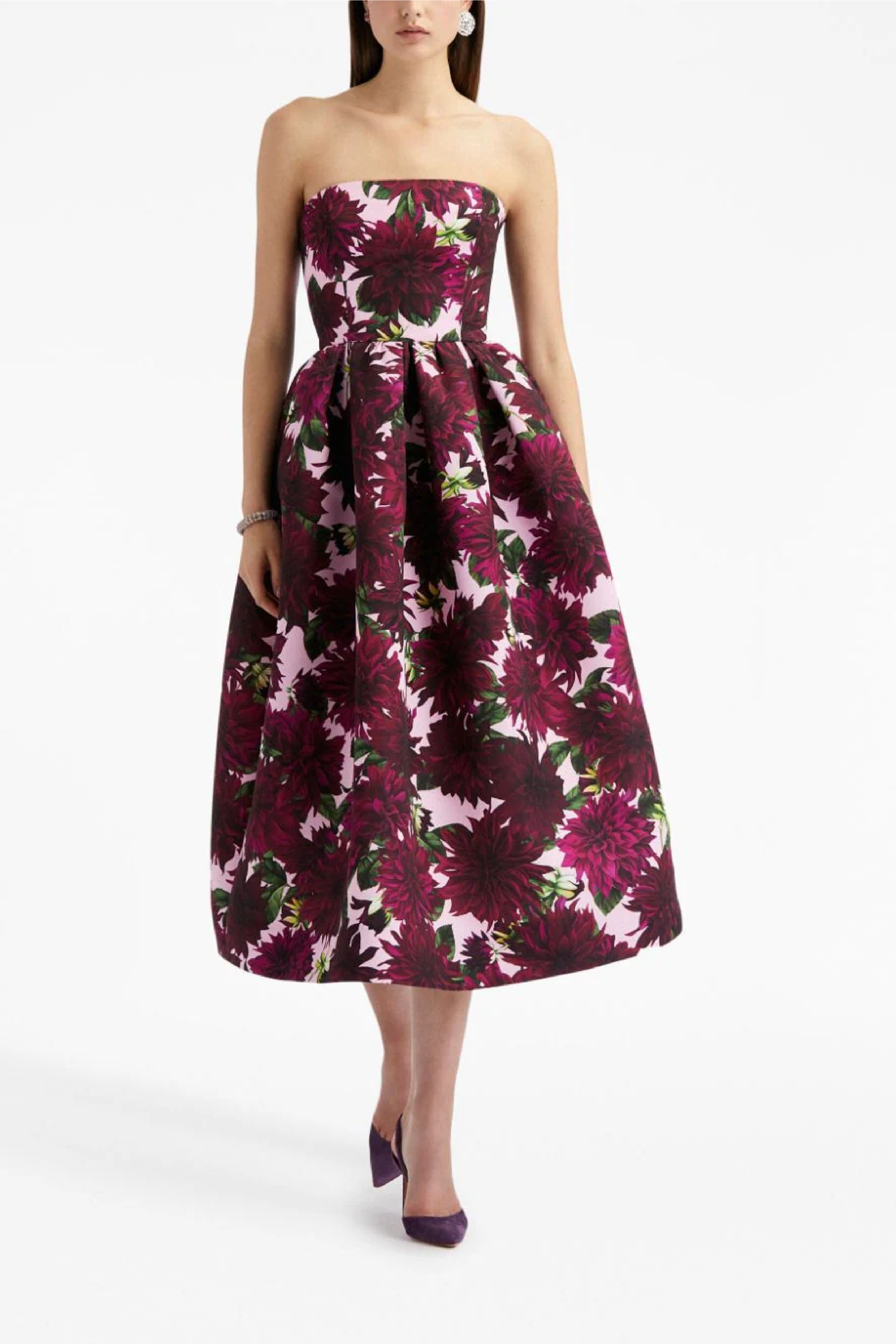 Strapless Dahlia Faille Cocktail Dress