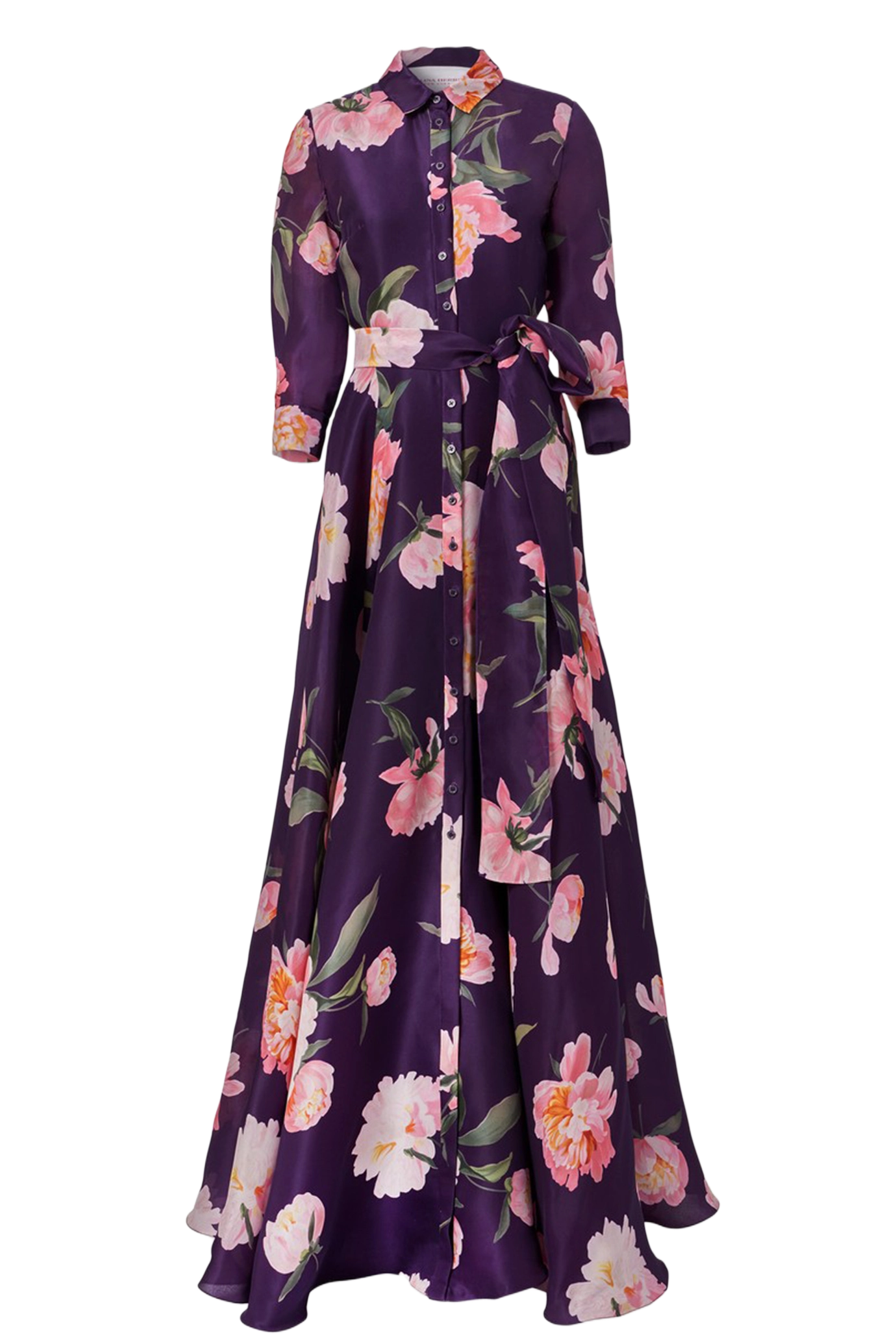 Peony-Print Trench Gown ‌