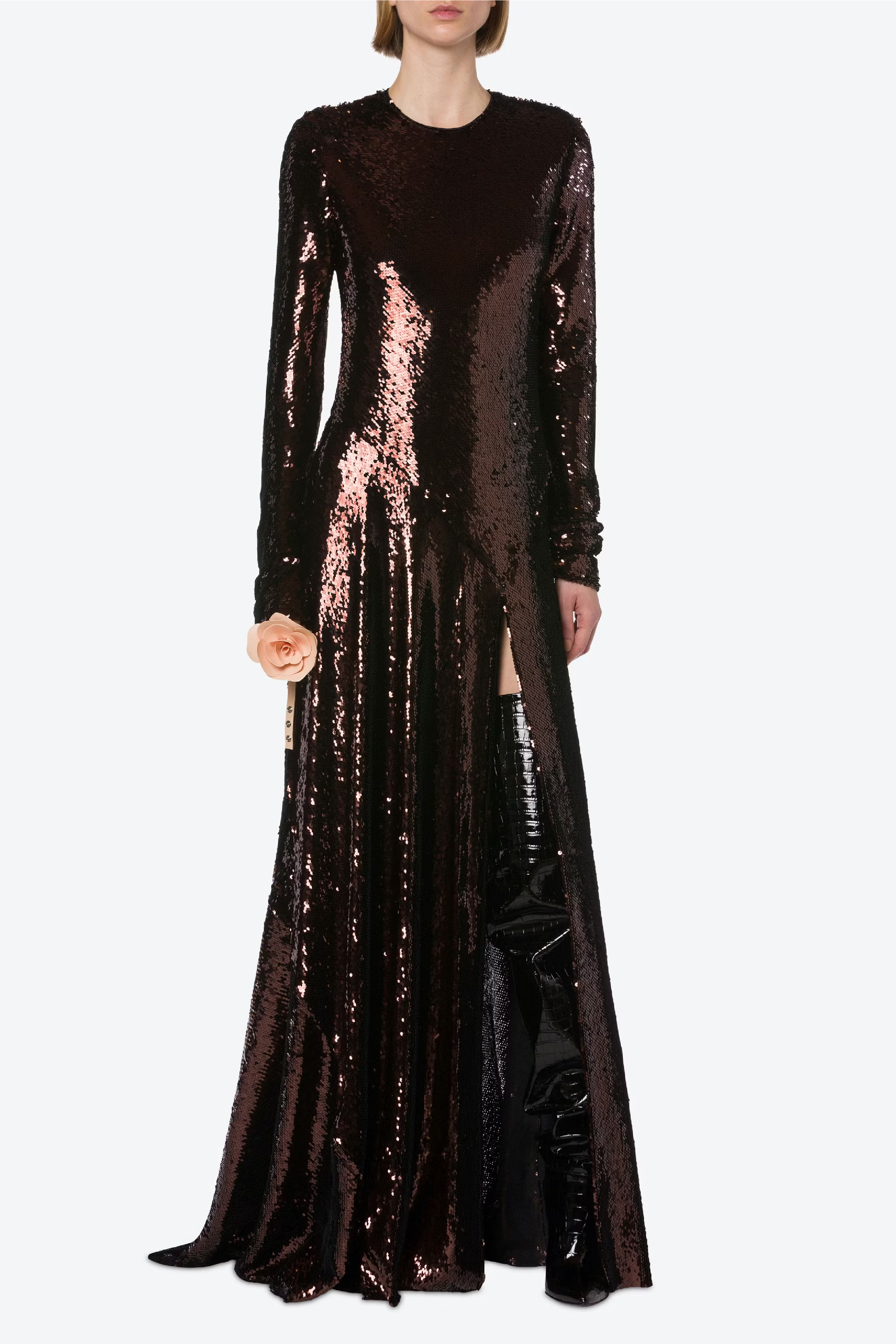 Sequin Gown with Long Sleeves