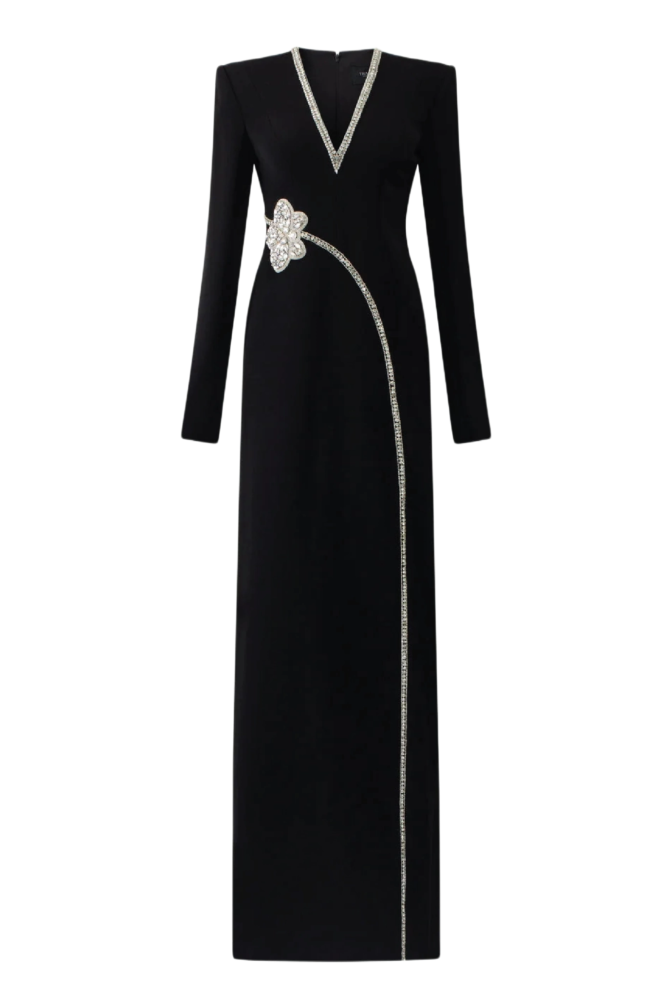 Stone Orchid Embellished V-Neck Dress