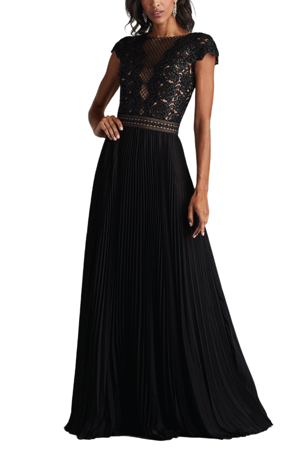 Surette Sequi Embroidered & Pleated Chiffon Gown