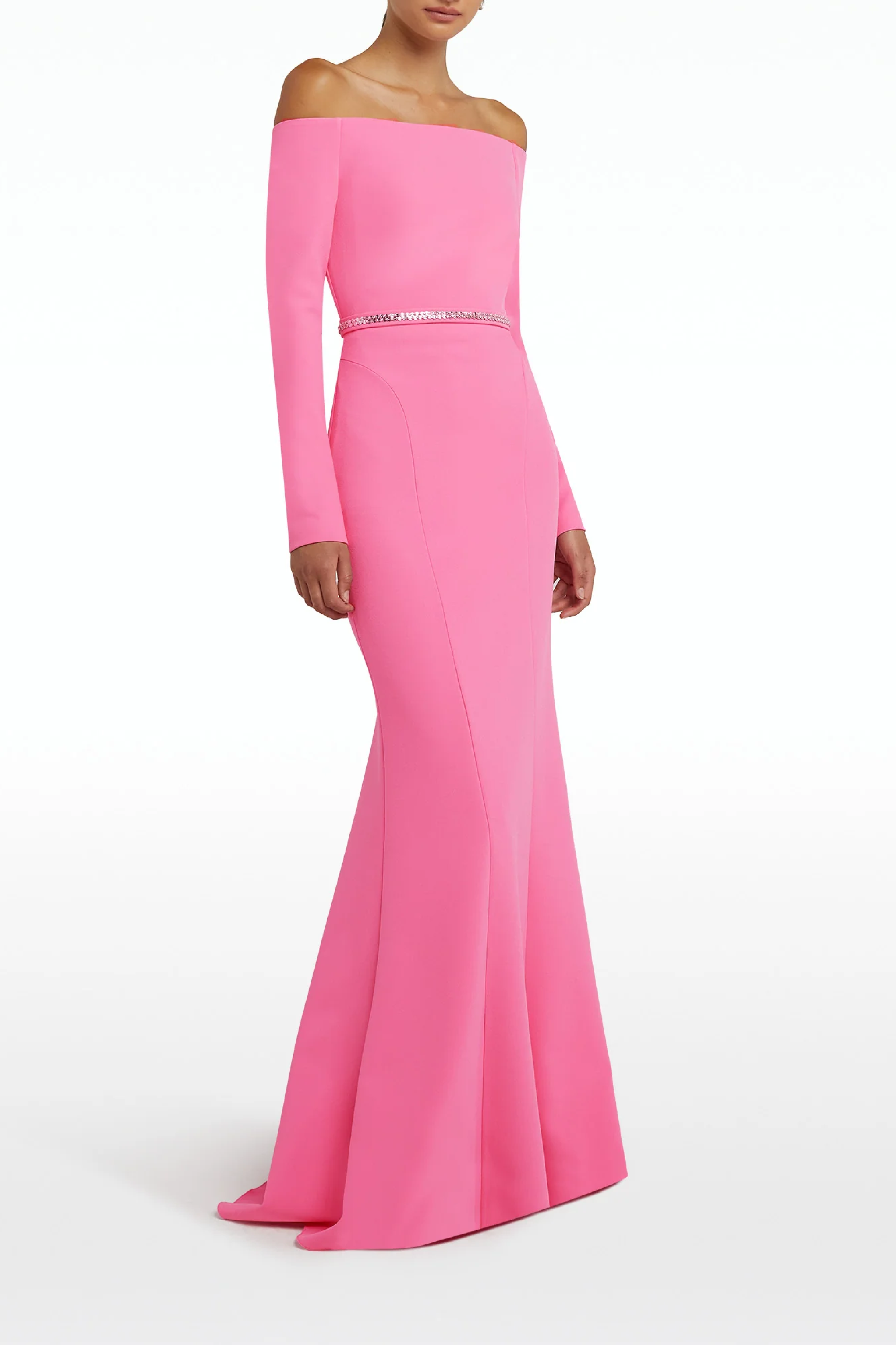 Rory Long Dress with Embroidered Belt