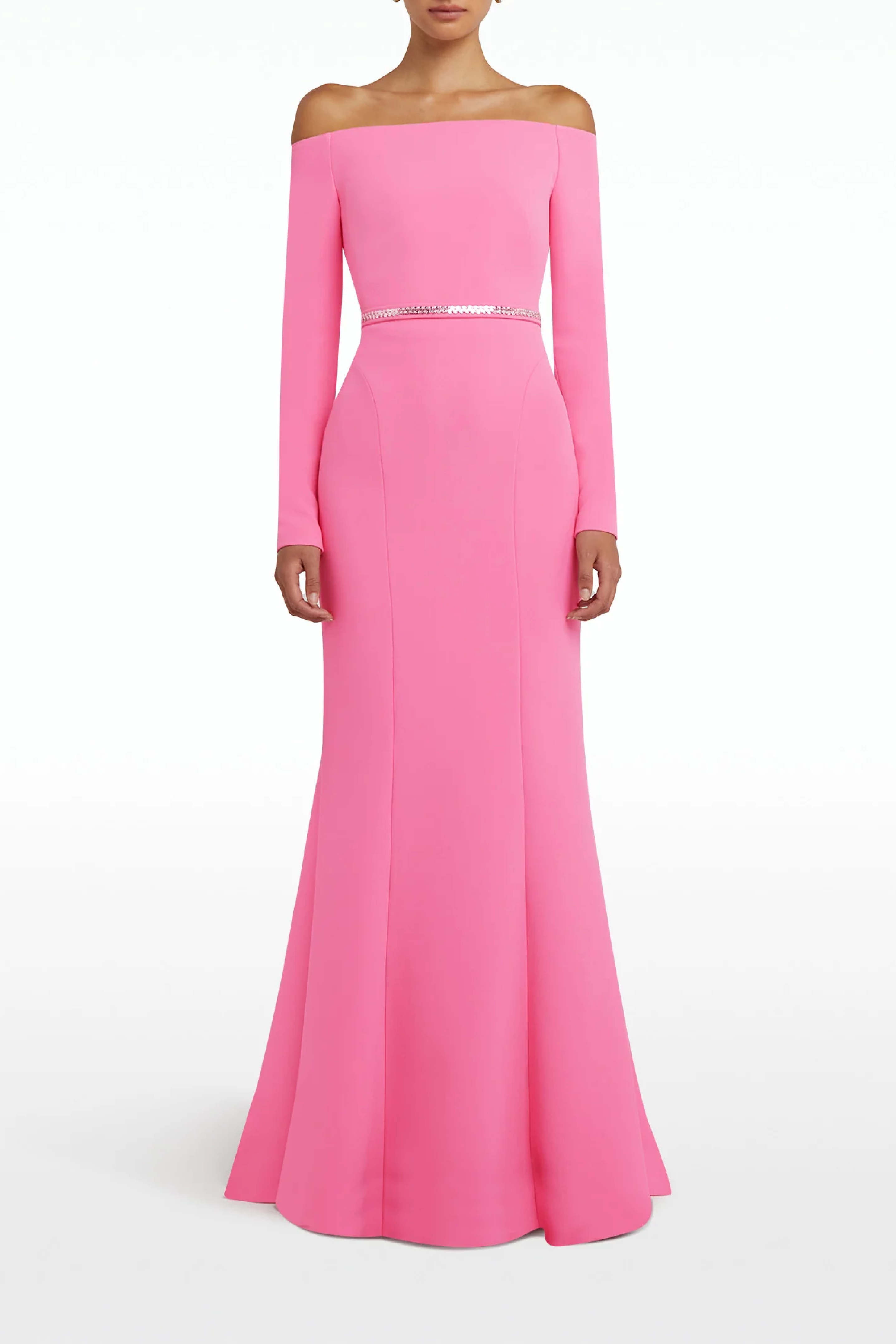 Rory Long Dress with Embroidered Belt