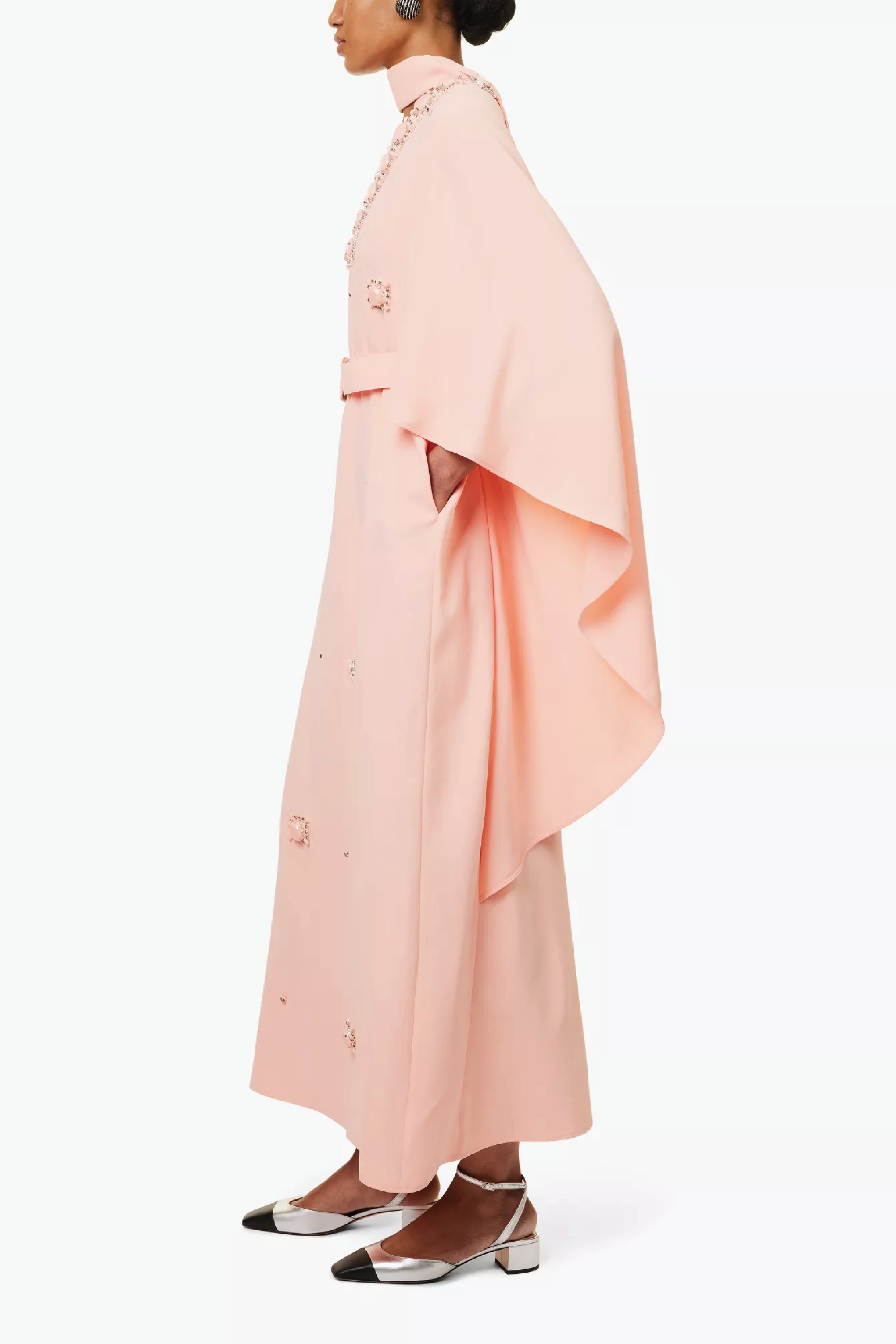 Salina Kaftan Pink Embellished Crepe Jersey