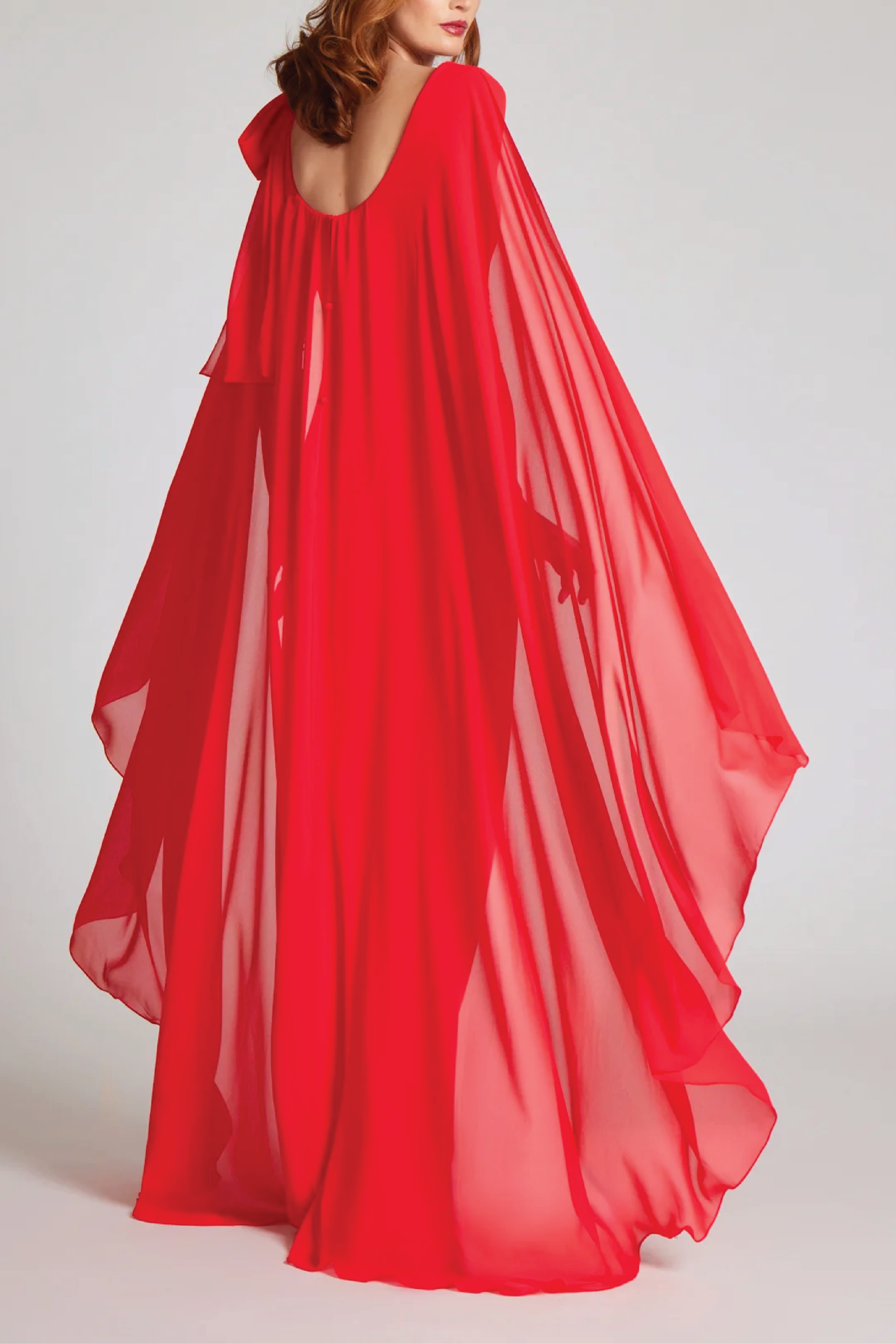 Scuba Column Bow Shoulder Gown