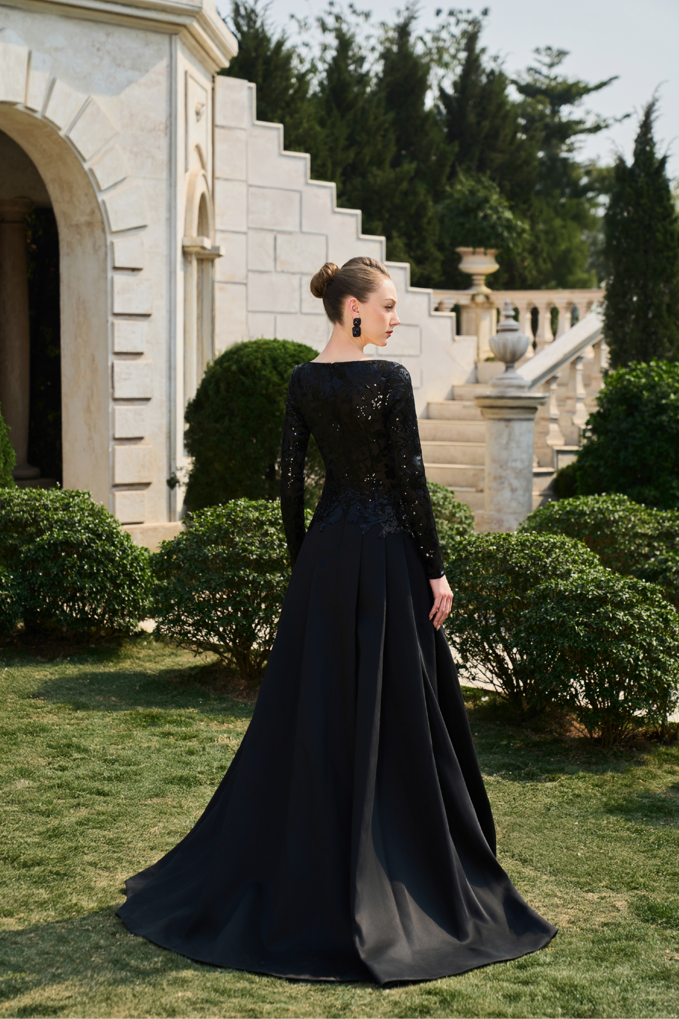 Sequin Bodice A-Line Gown