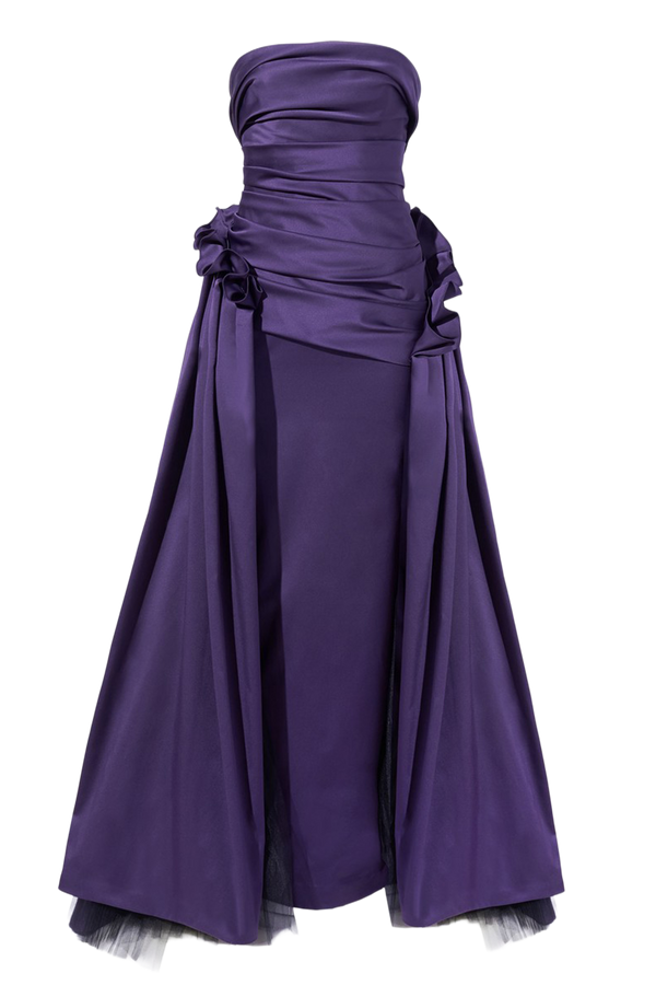 Draped Strapless Column Gown ‌