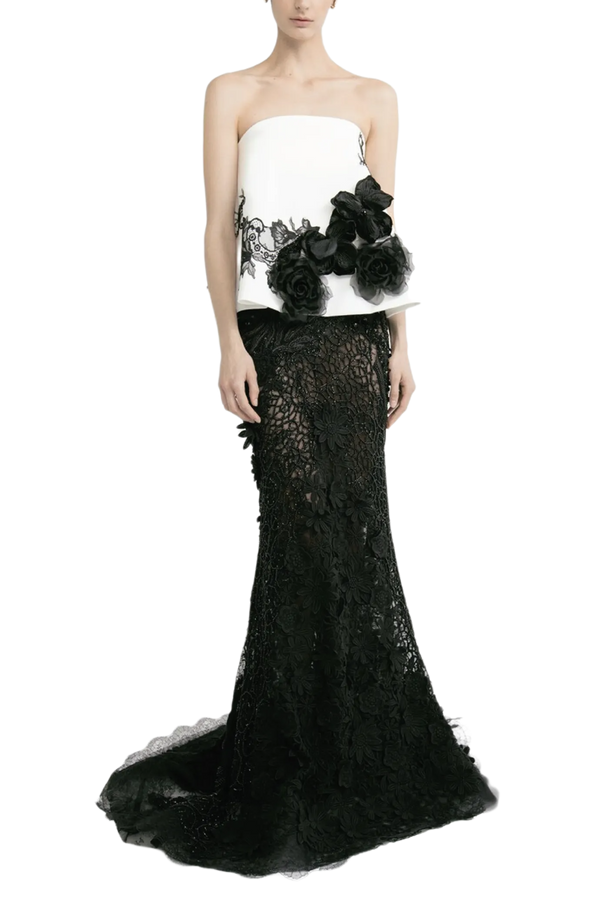 Strapless Top with Slim Skirt
