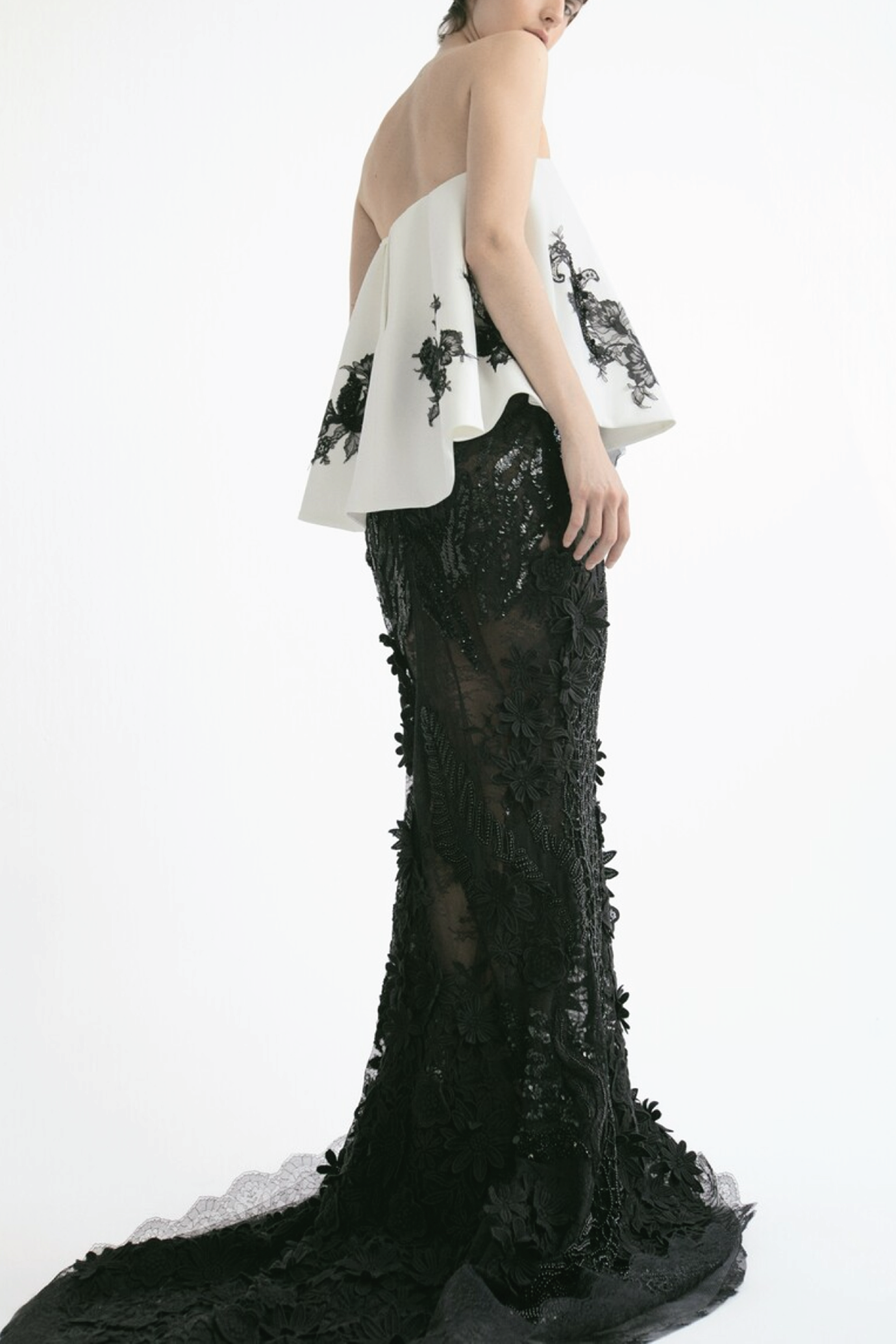 Strapless Top with Slim Skirt