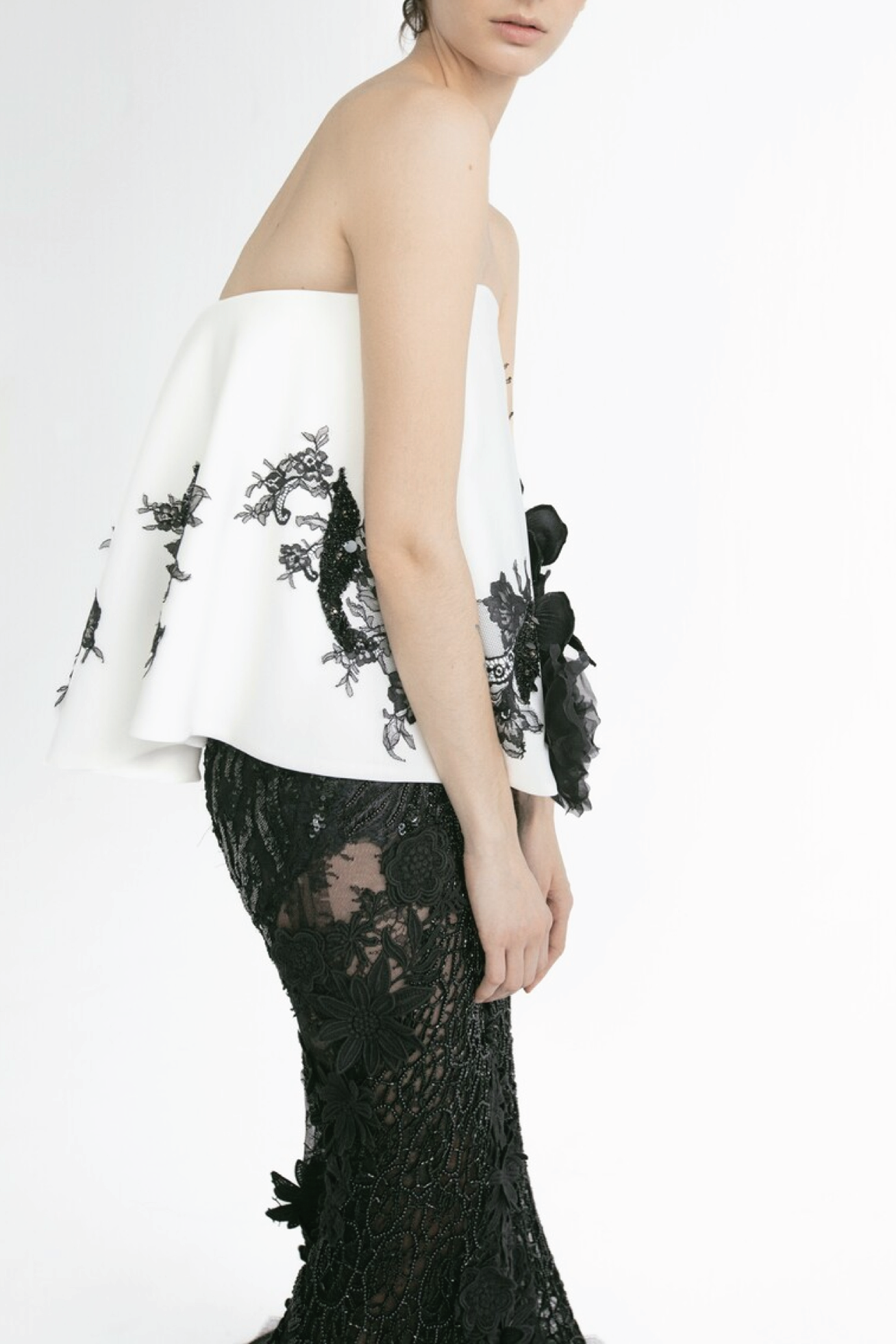 Strapless Top with Slim Skirt