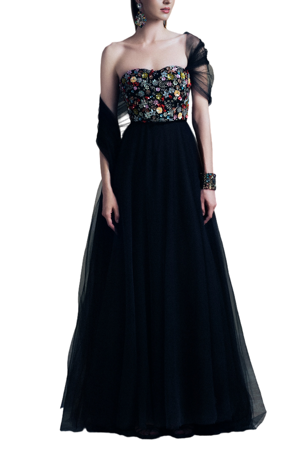 Strapless A-Line Garden Gown