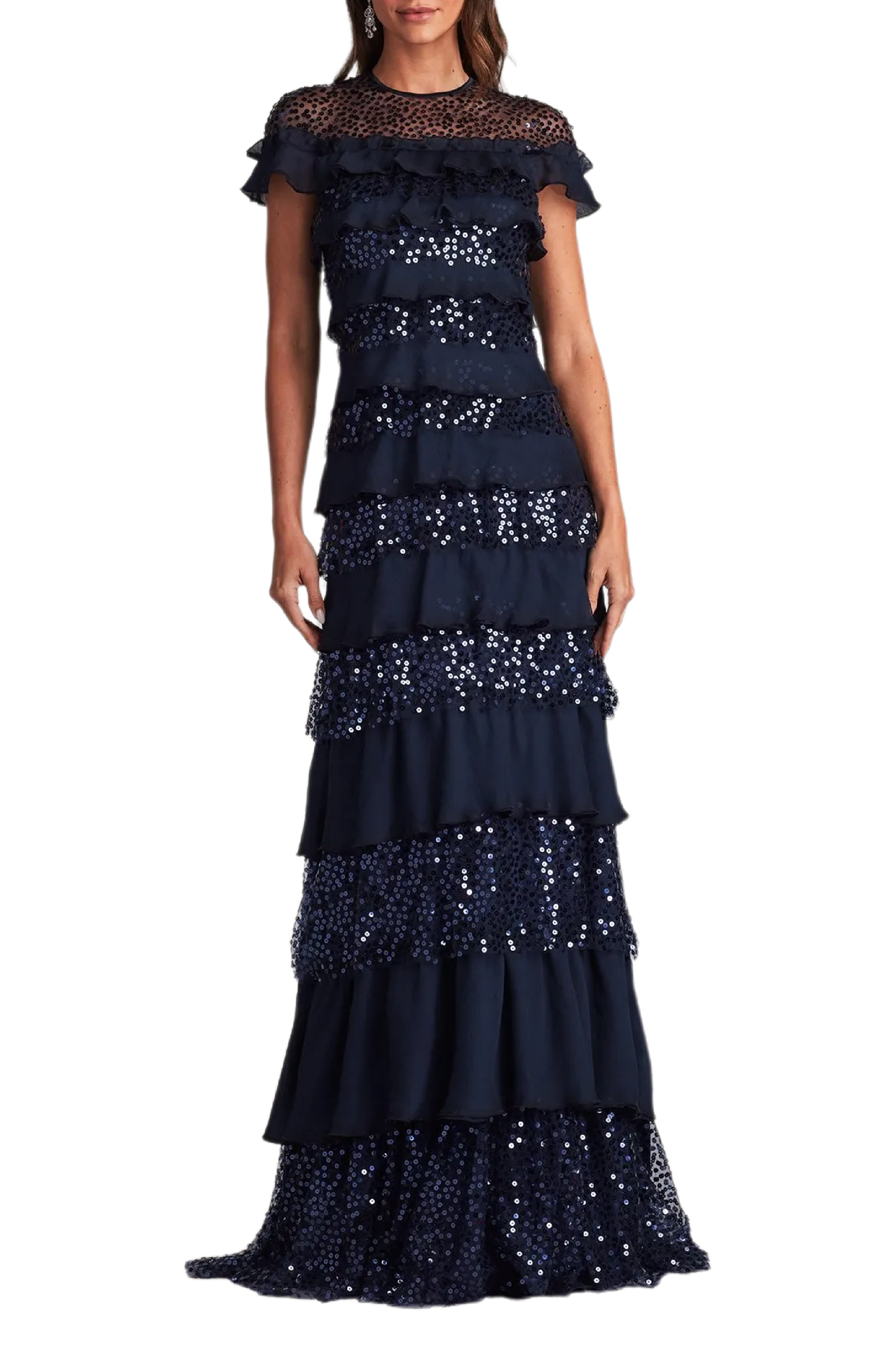 Ayers Sequin Tiered Gown