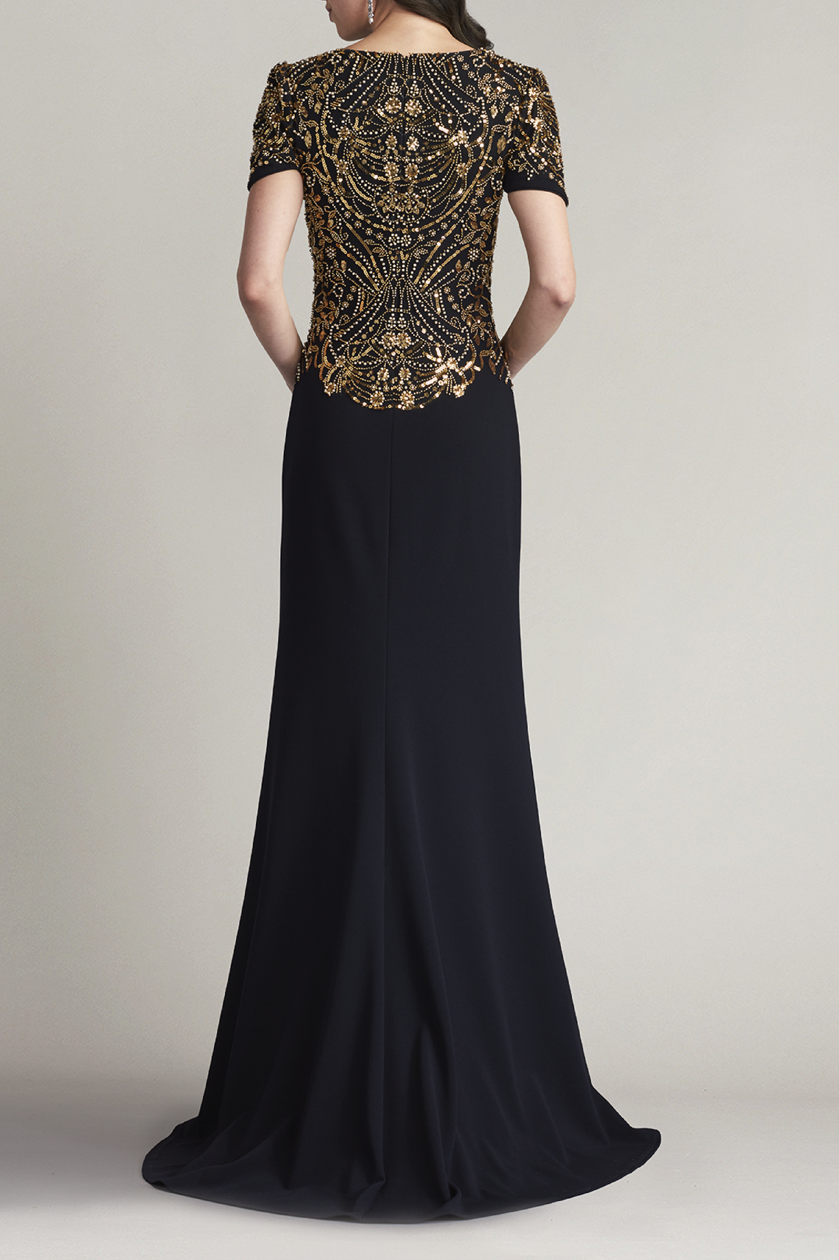 Embellished Crepe Gown