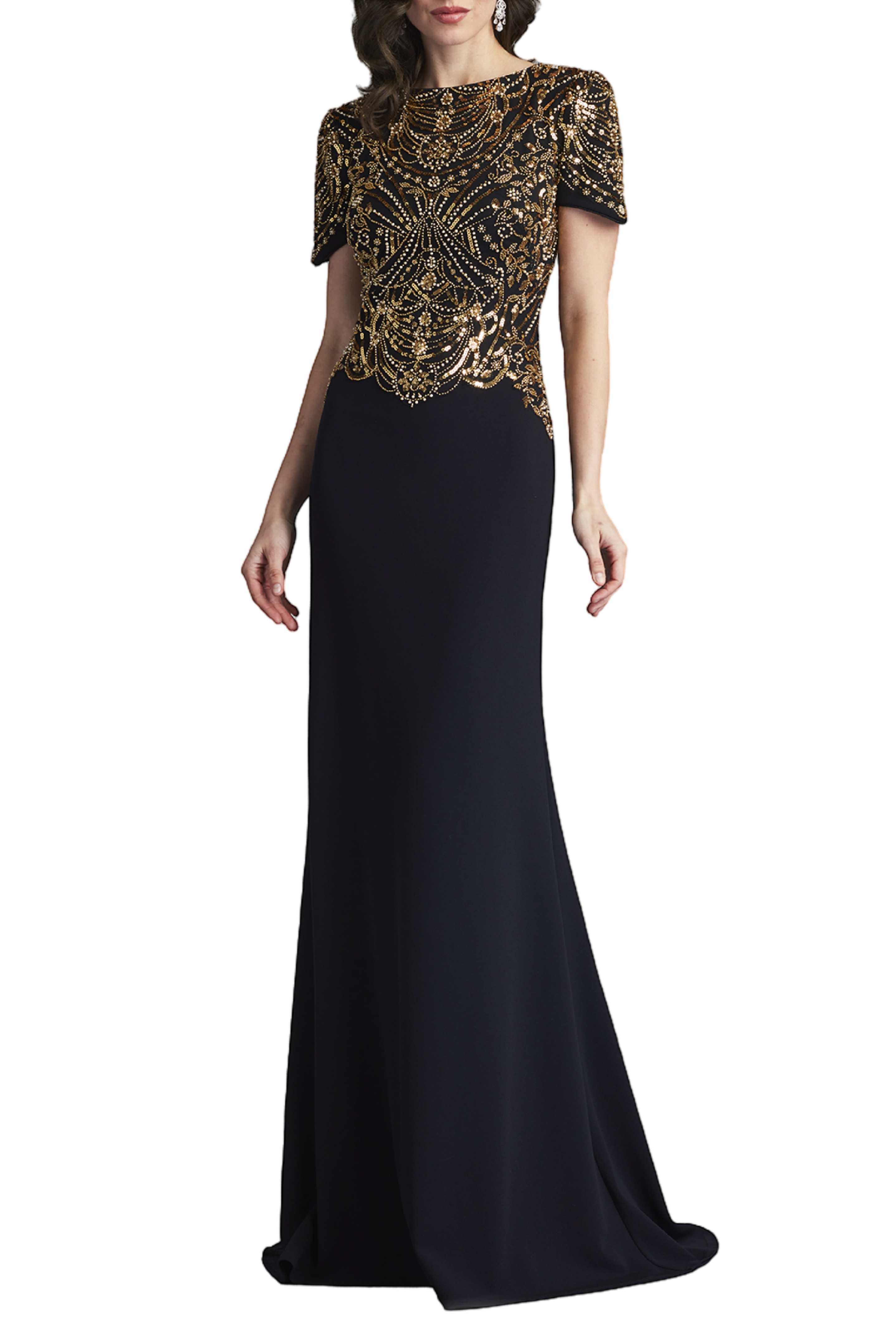 Embellished Crepe Gown