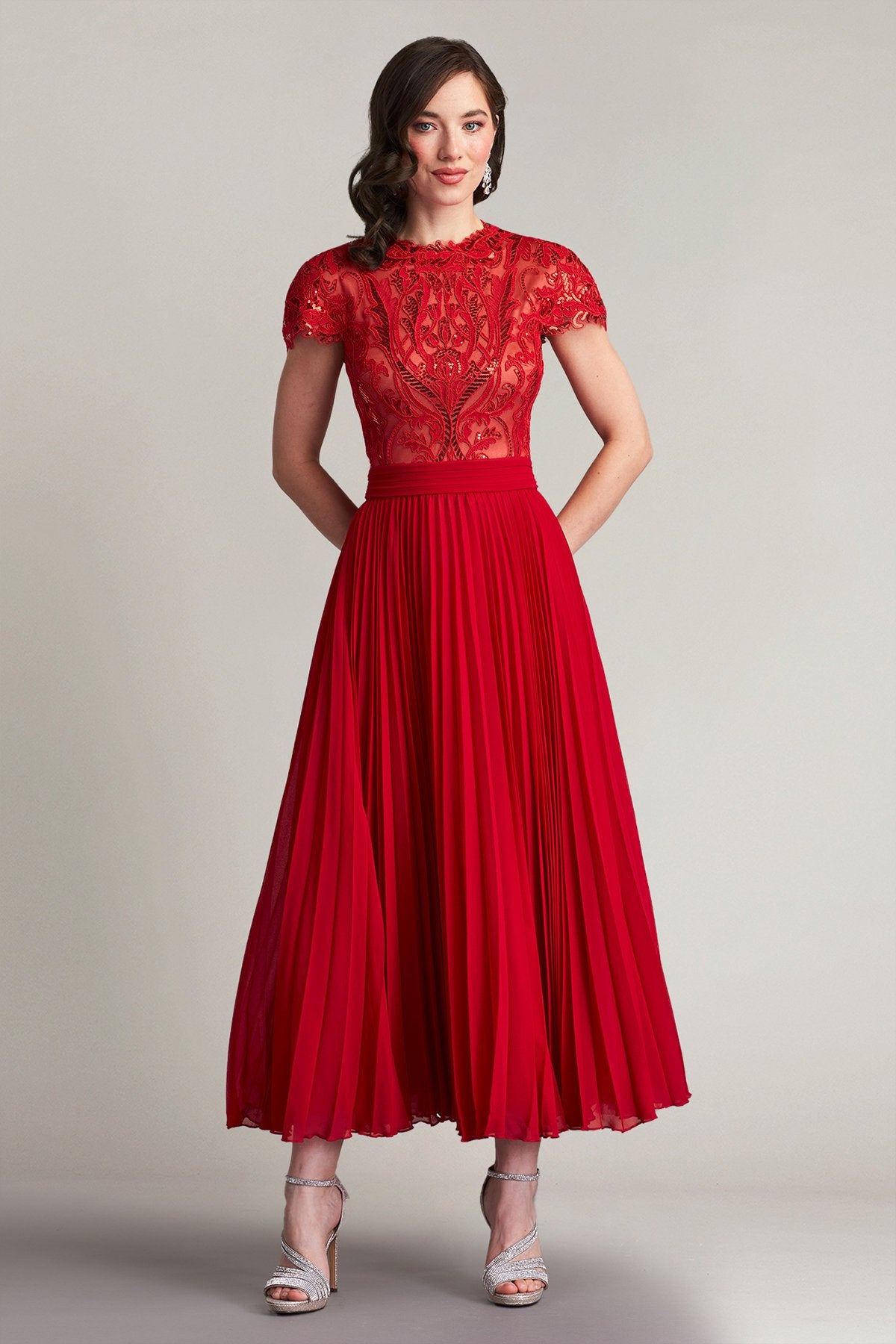 Ora Sequin Embroidered Midi Dress