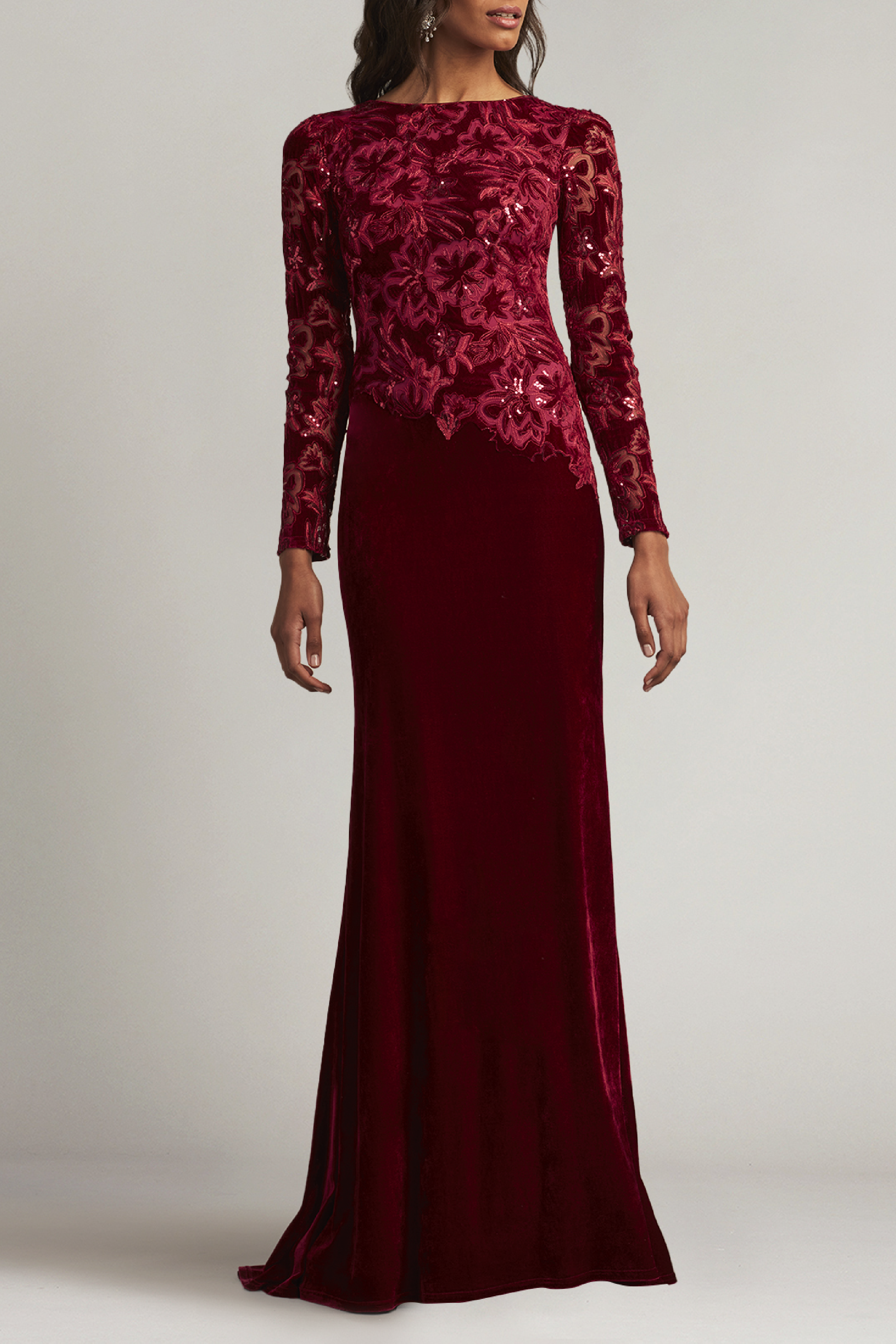 Sequin Burnout Velvet Gown