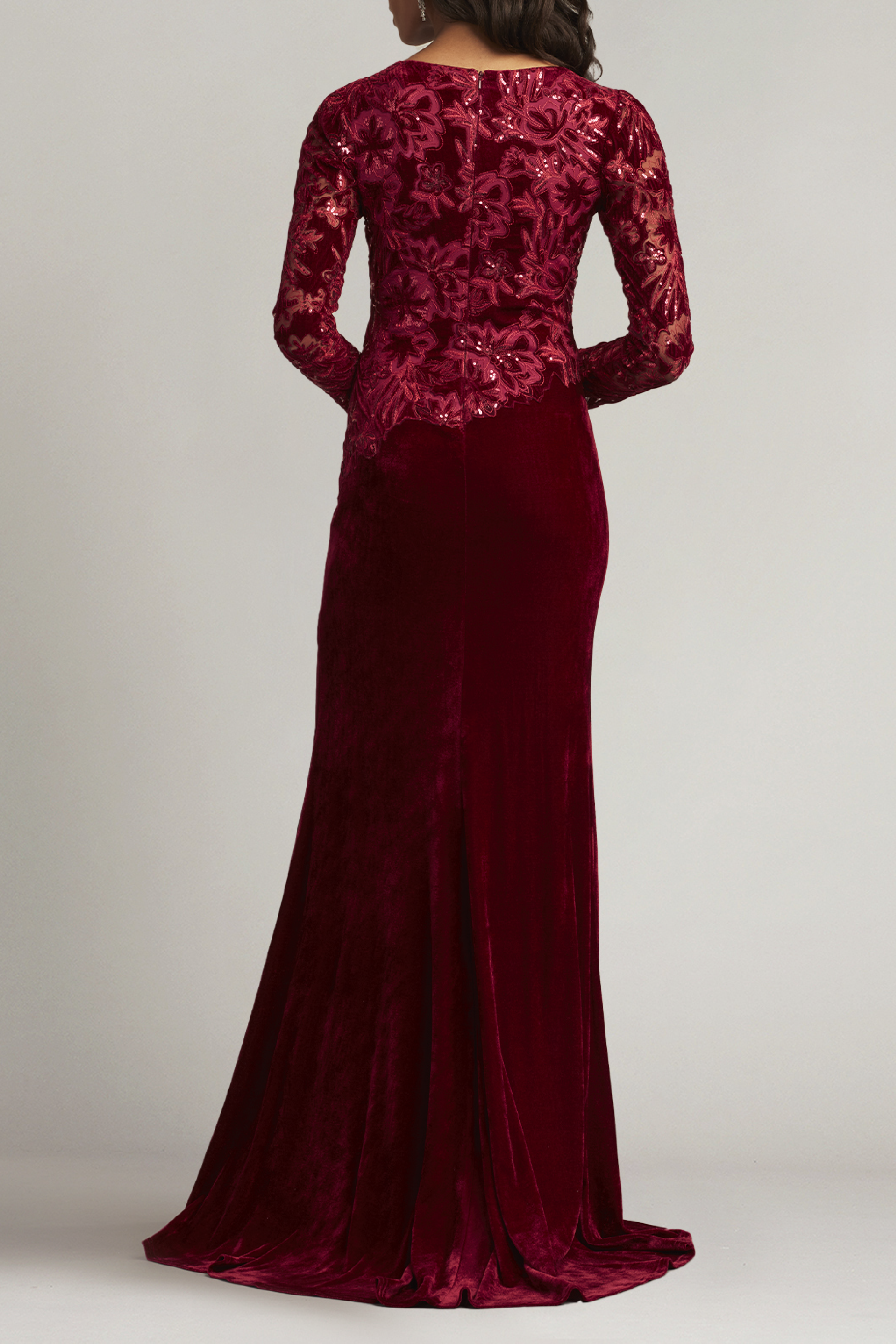 Sequin Burnout Velvet Gown