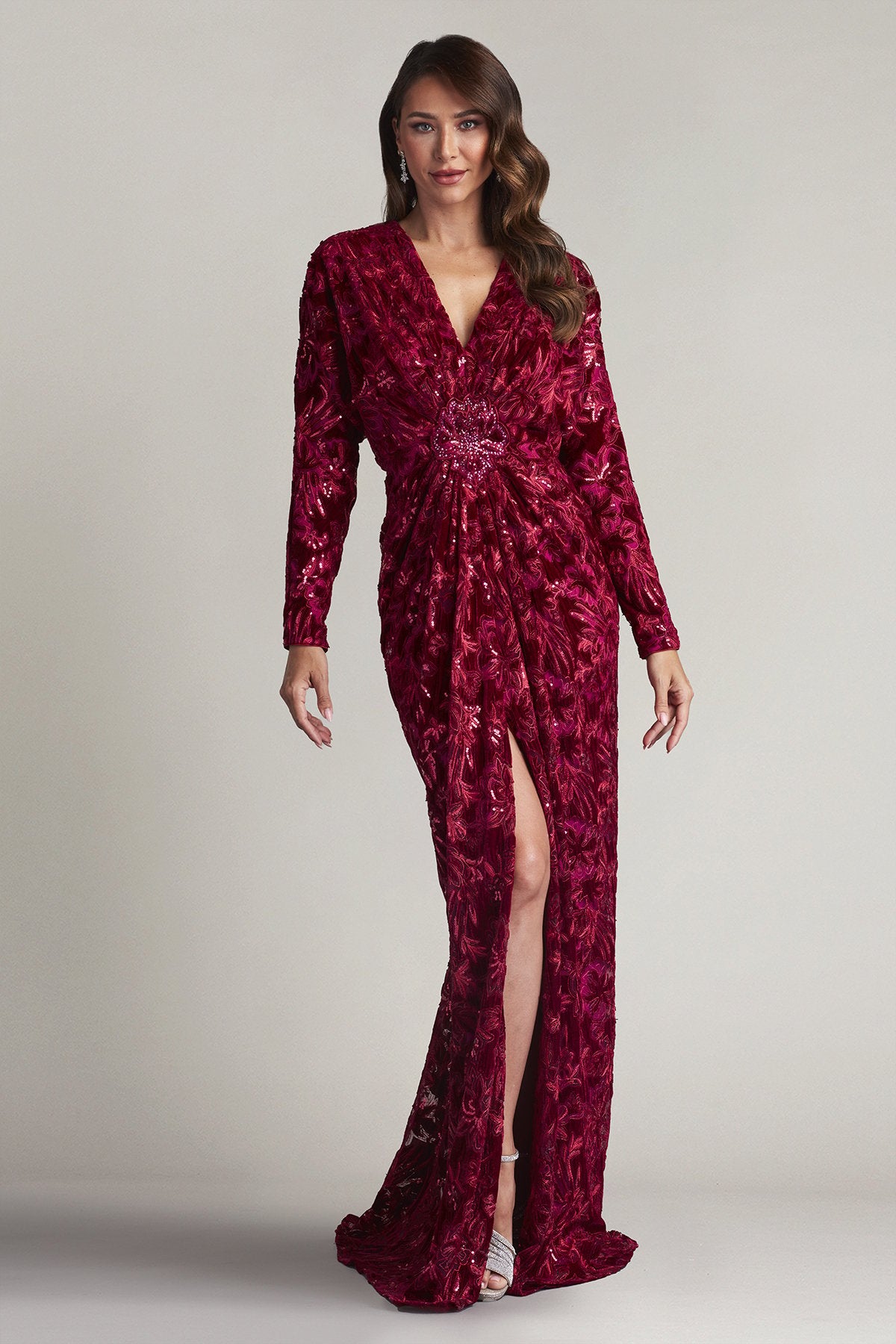 Belleann Sequin Velvet Gown