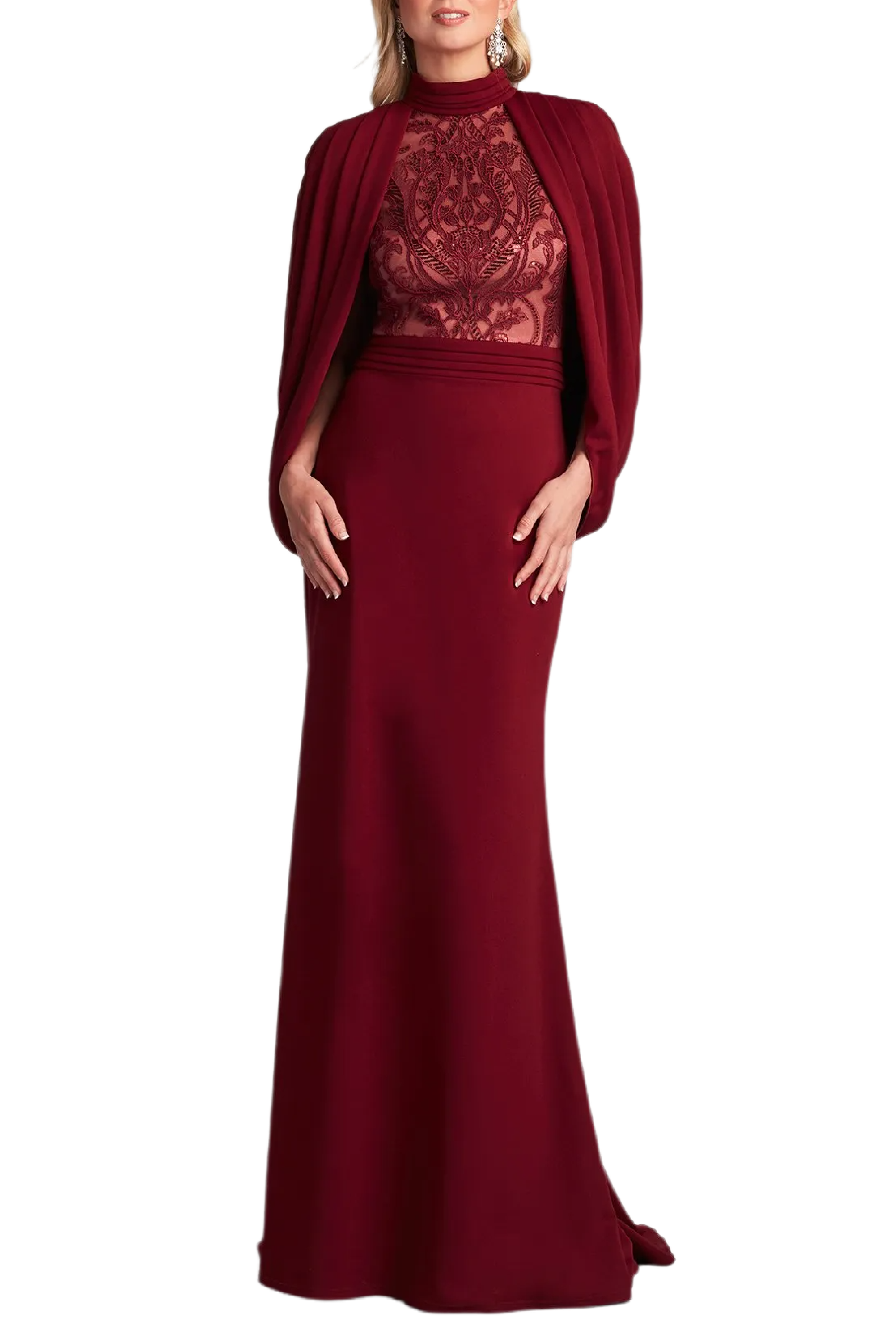 Emmeline Draped Cape Gown