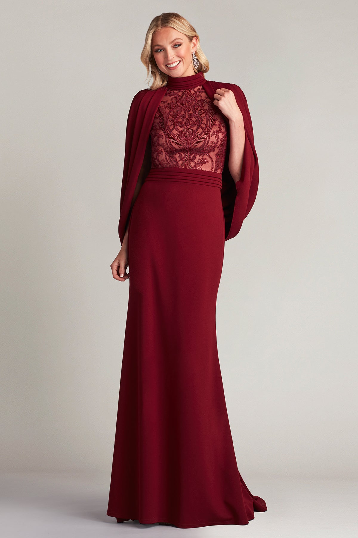 Emmeline Draped Cape Gown