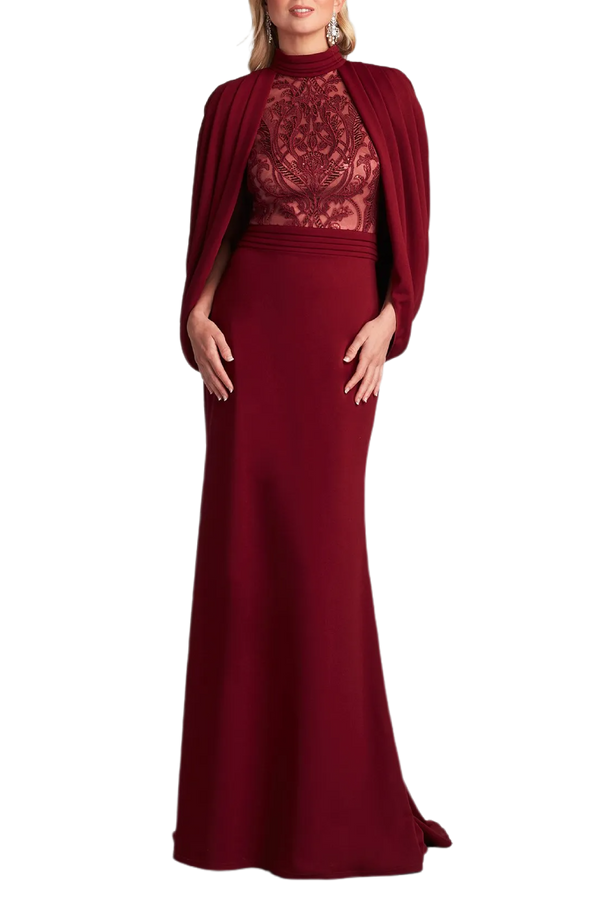 Emmeline Draped Cape Gown