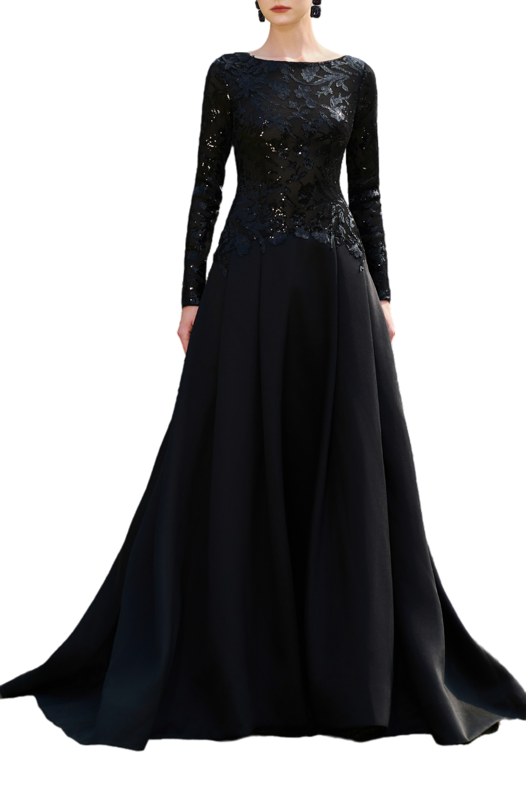 Sequin Bodice A-Line Gown