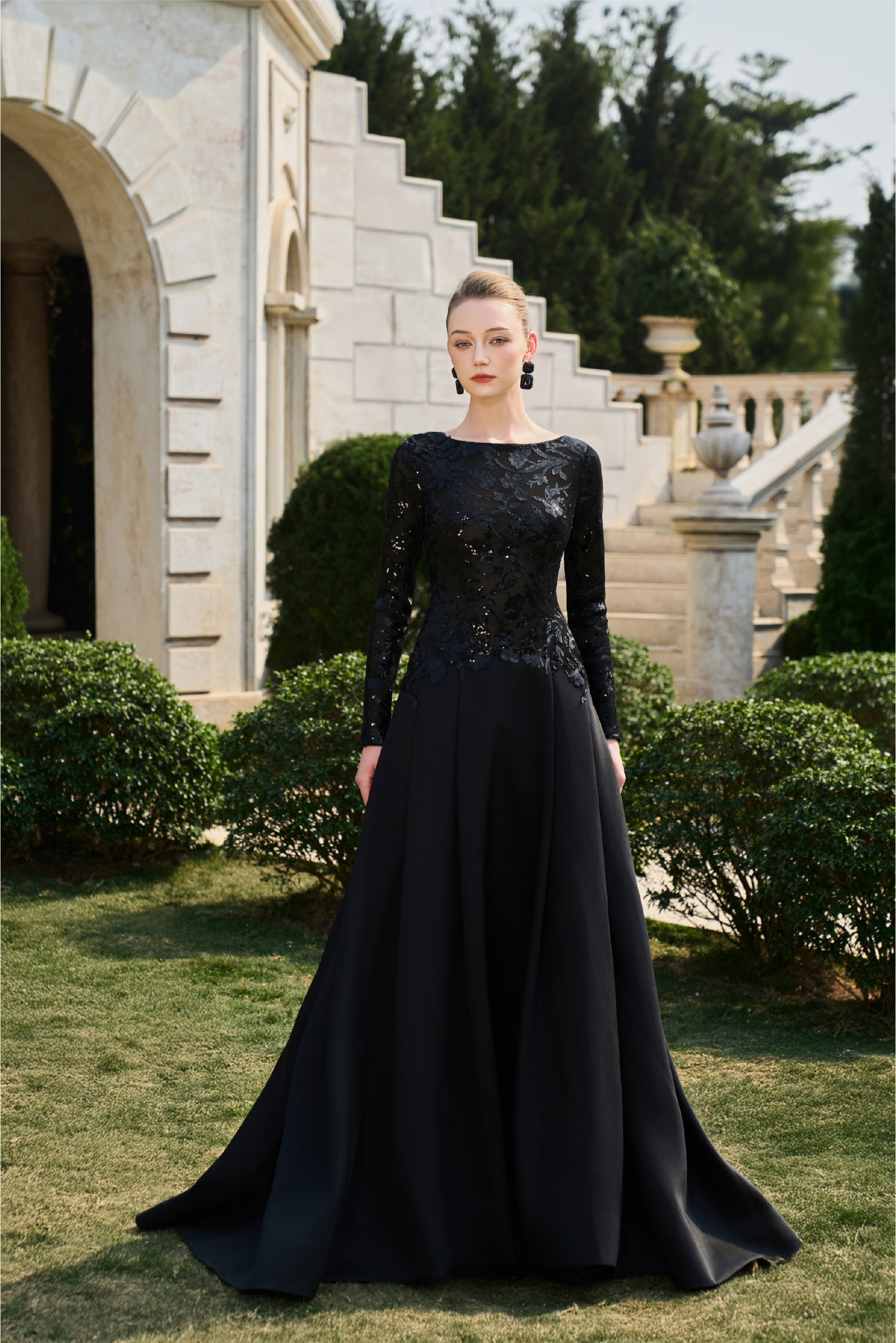 Sequin Bodice A-Line Gown