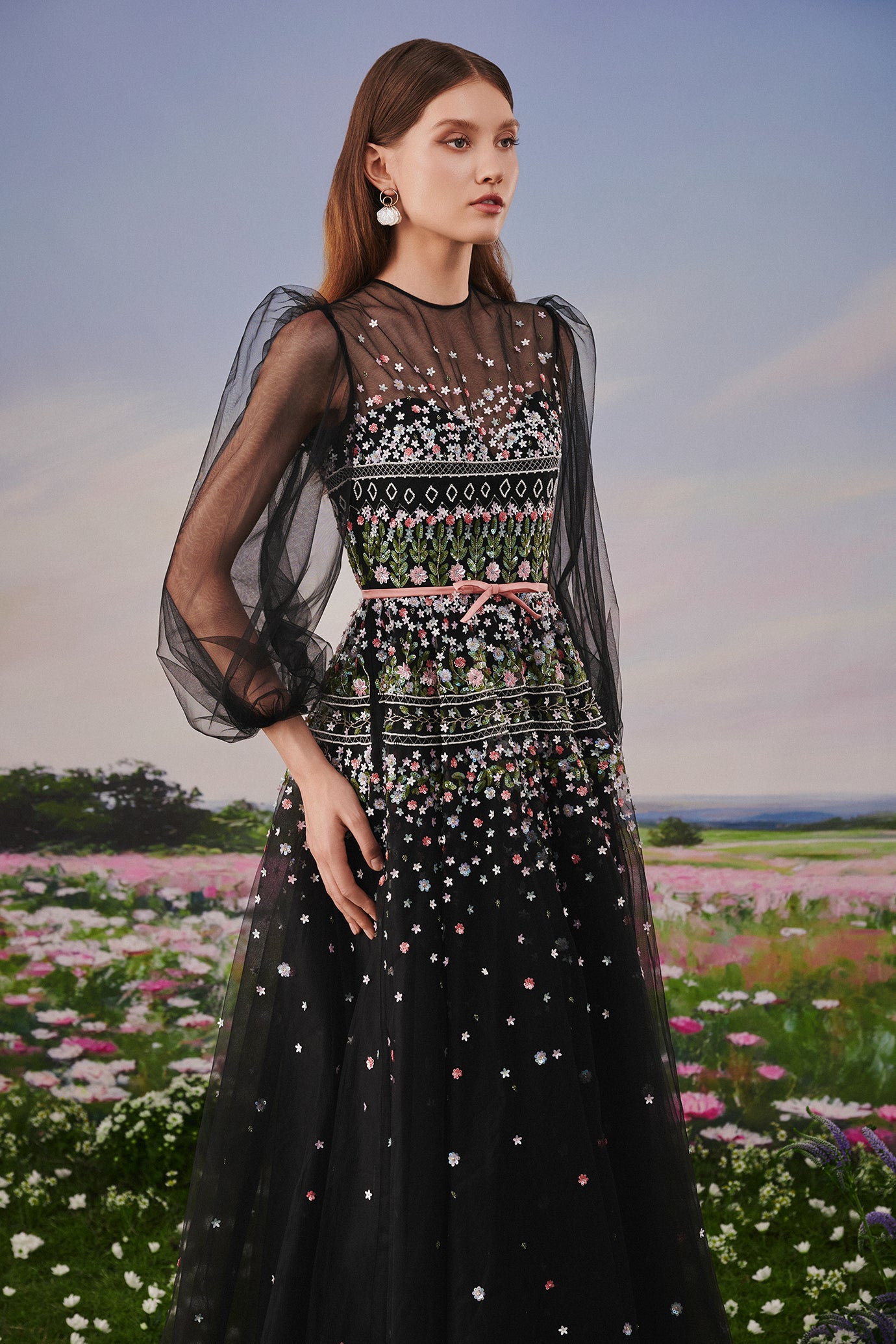 Black Blossom Enchantment Gown