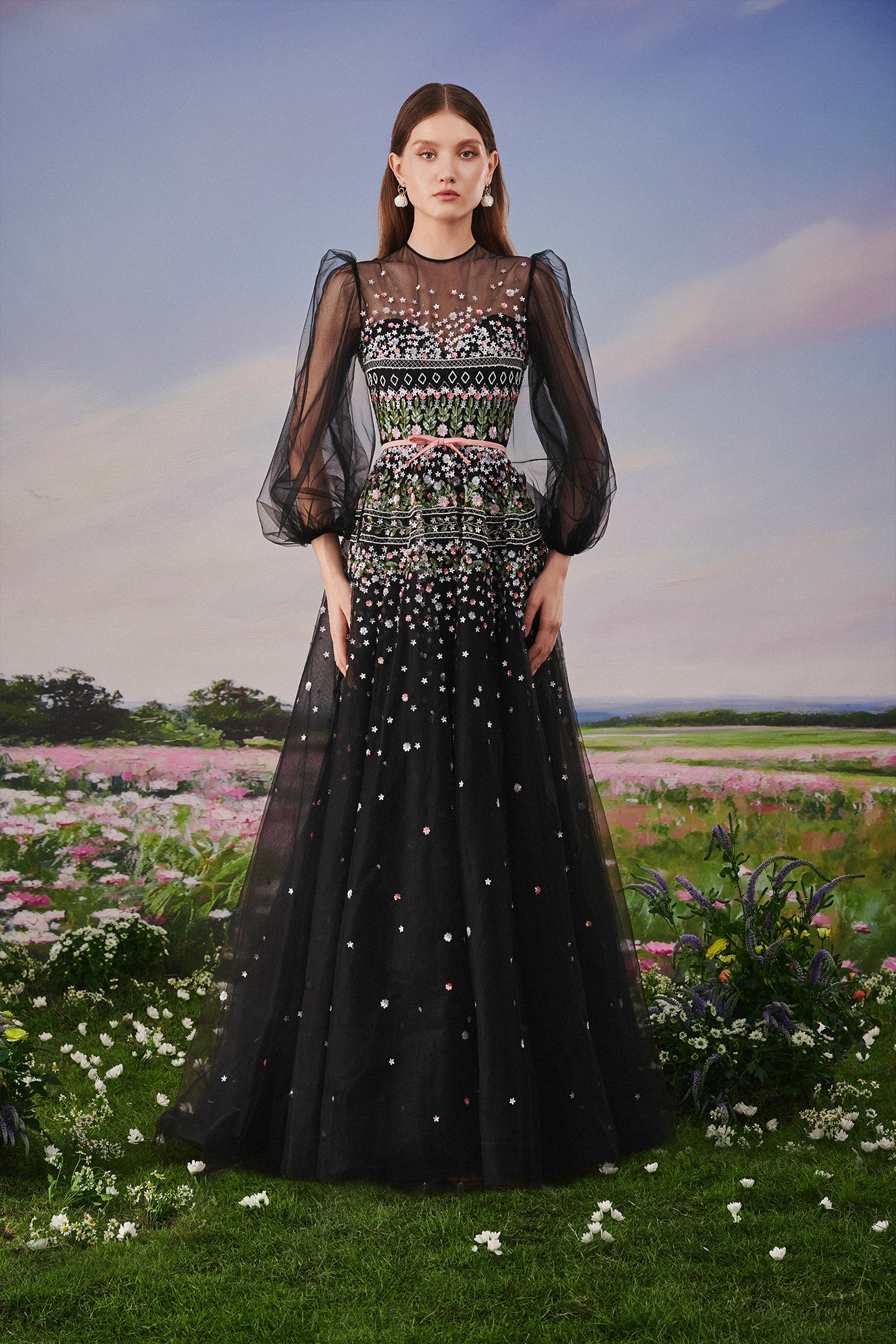 Black Blossom Enchantment Gown