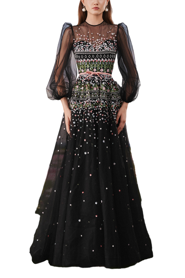 Black Blossom Enchantment Gown