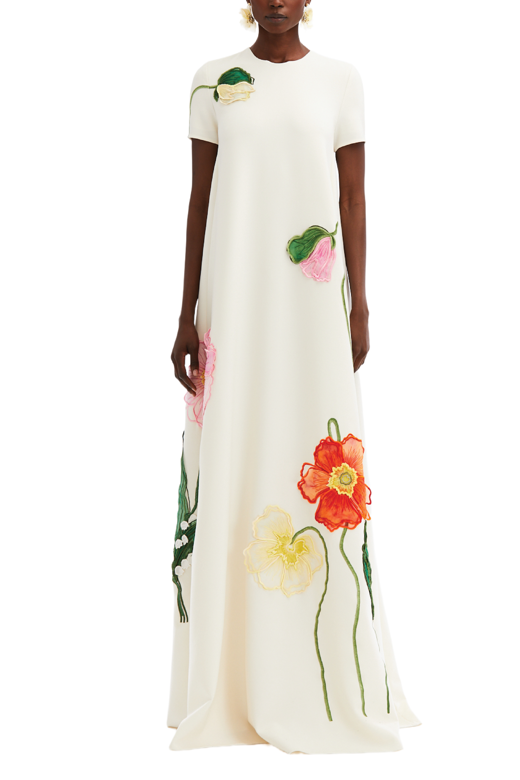 Painted Poppies Embroidered Gown