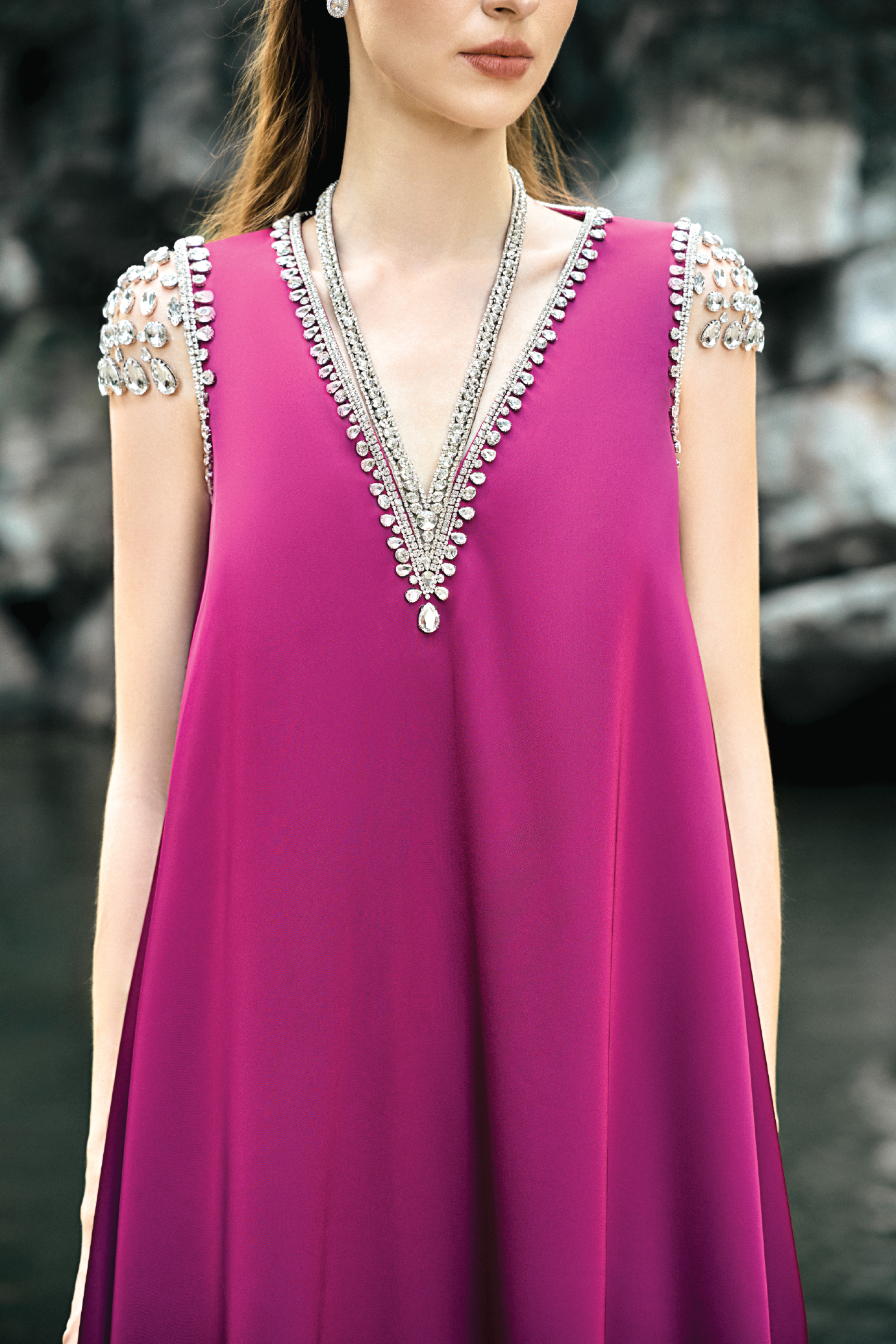 Sleeveless V-Neck Straight Dress