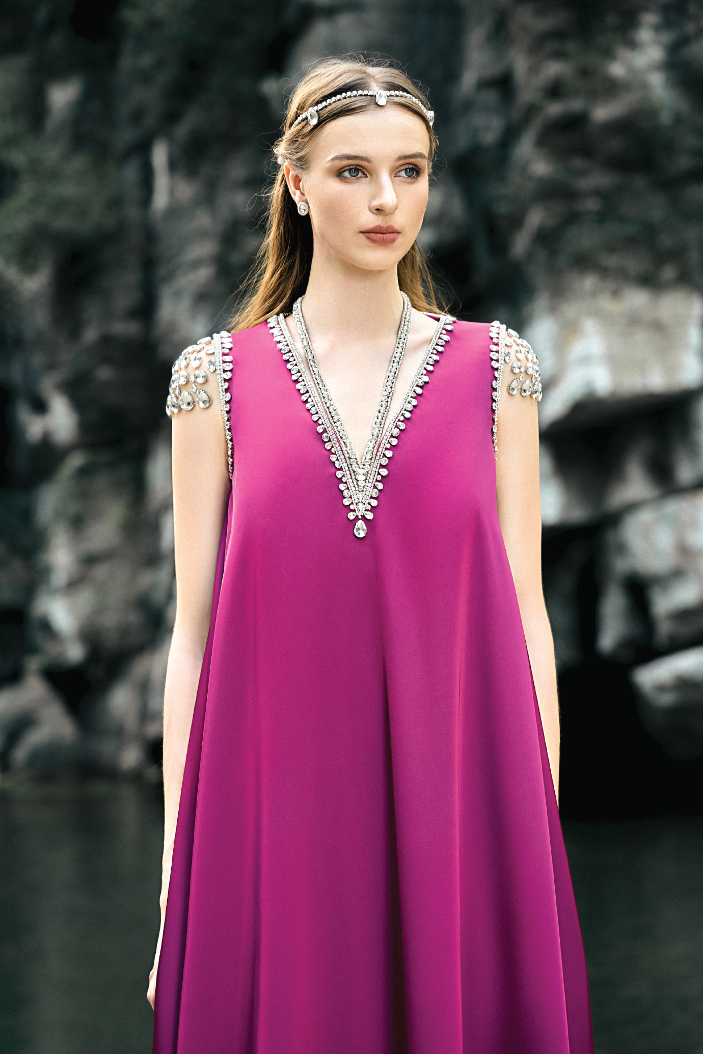 Sleeveless V-Neck Straight Dress