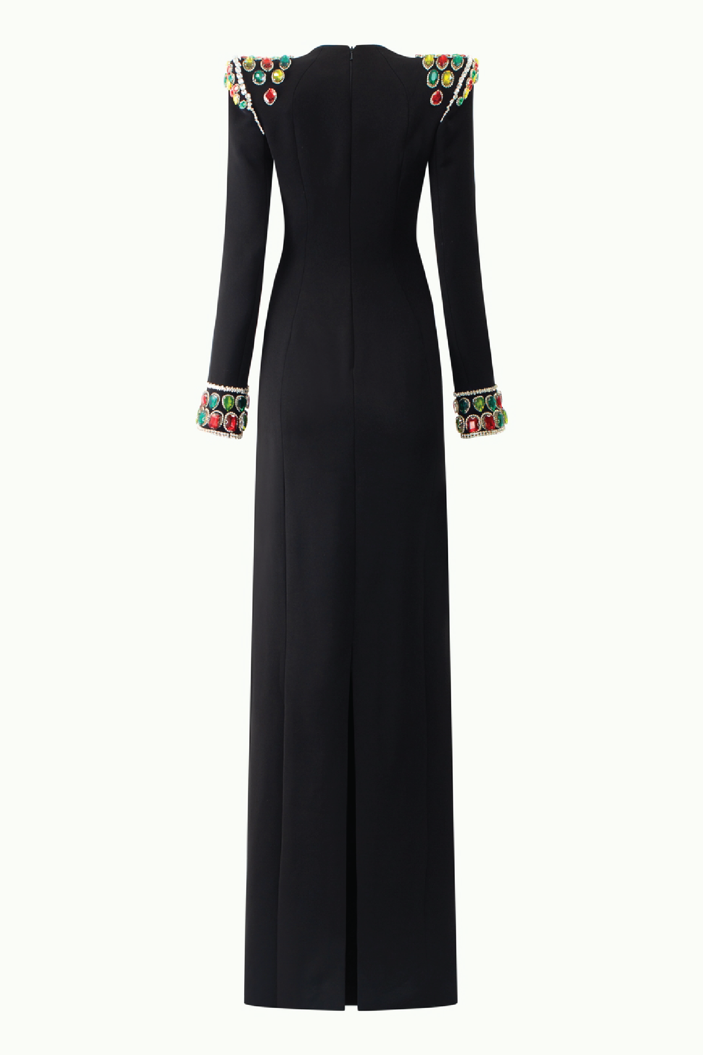 Long Sleeve Stone Embellished Shoulder Dress